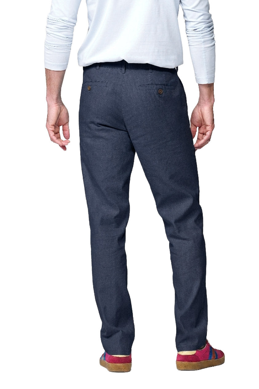 Meyer Roma Linen/Cotton Stretch Trouser - Navy