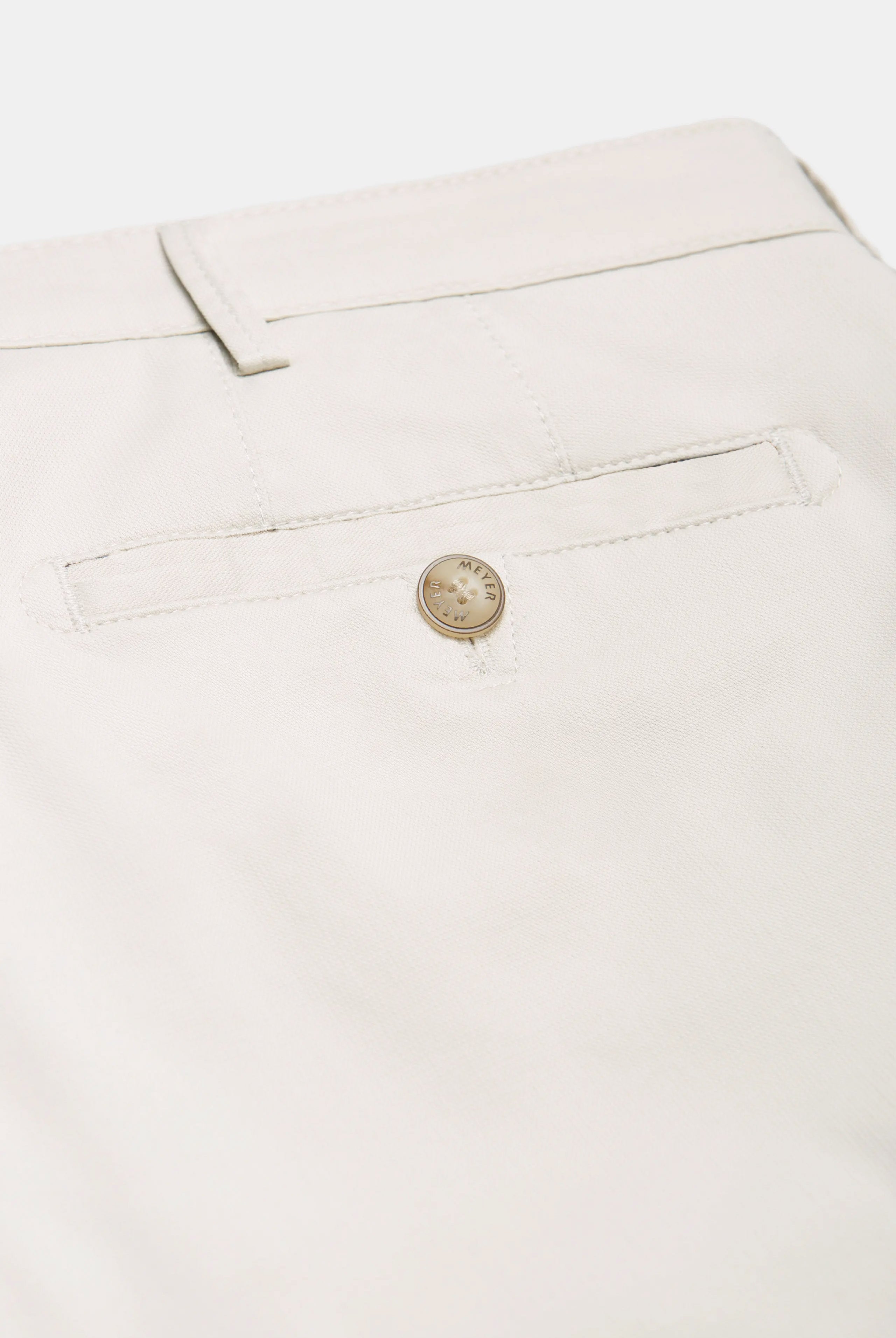 Meyer Roma Stretch Fine Structure Chino Trousers - Ivory