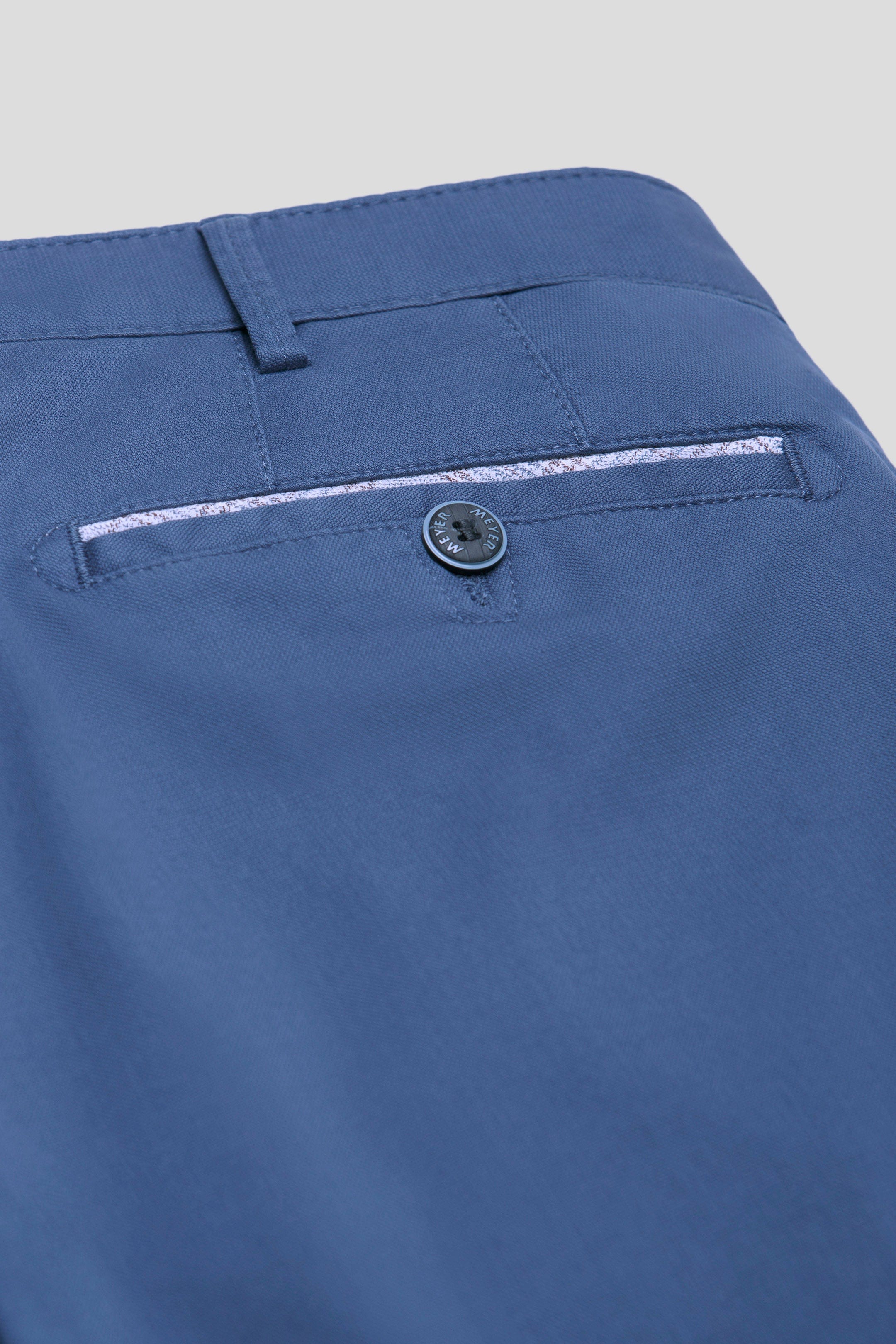 Meyer Roma Stretch Fine Structure Chinos - Blue