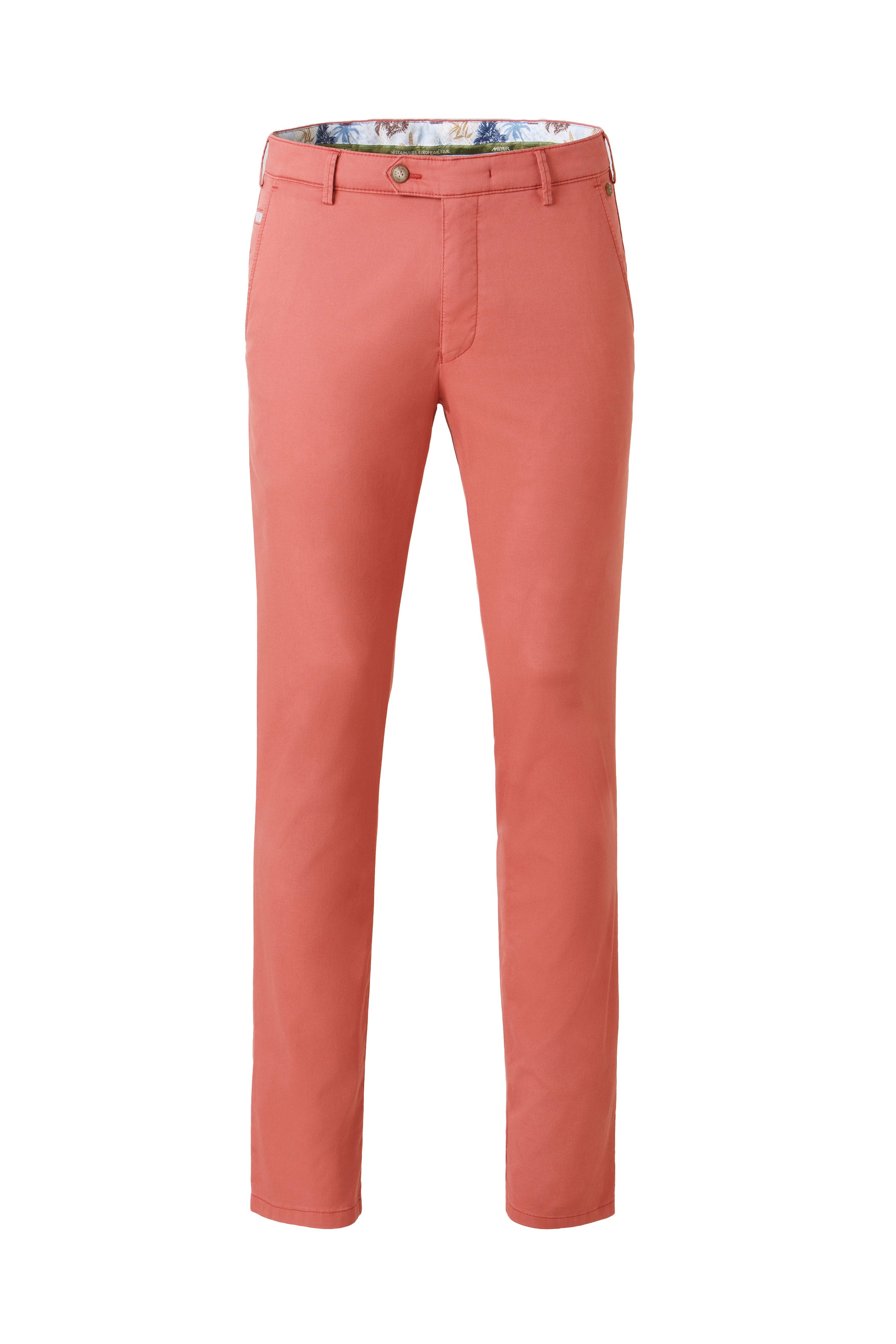 Meyer Roma Stretch Fine Structure Chinos - Terracotta