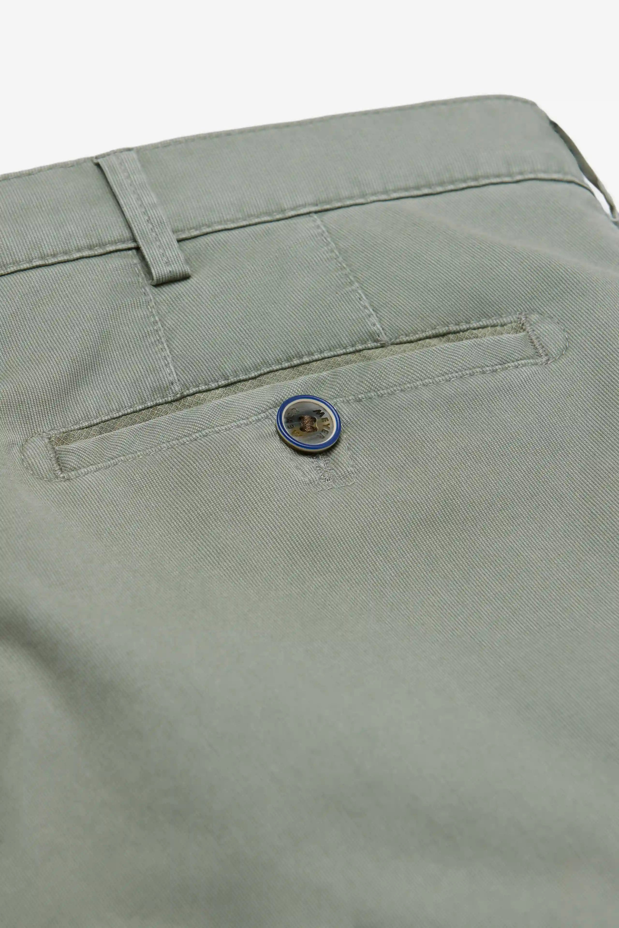 Meyer Roma Stretch Fine Texture Chino Trousers - Fern Green