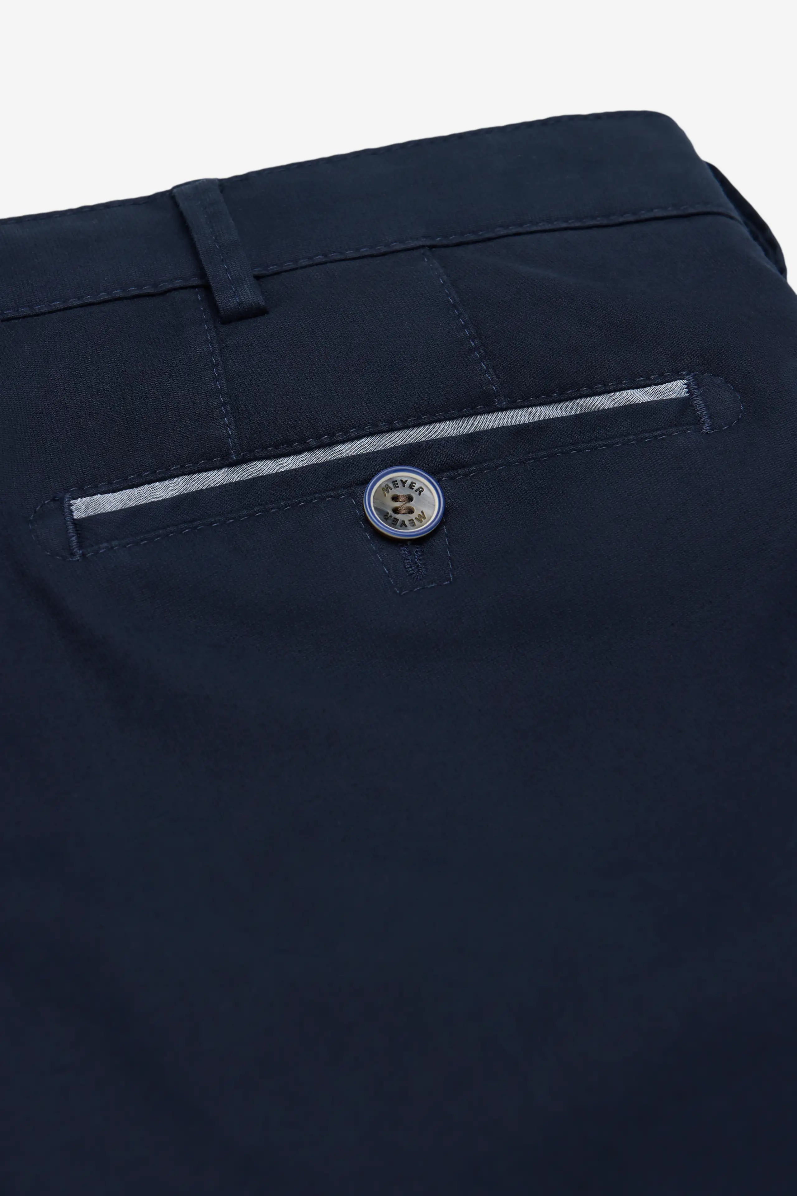 Meyer Roma Stretch Fine Texture Chino Trousers - Navy