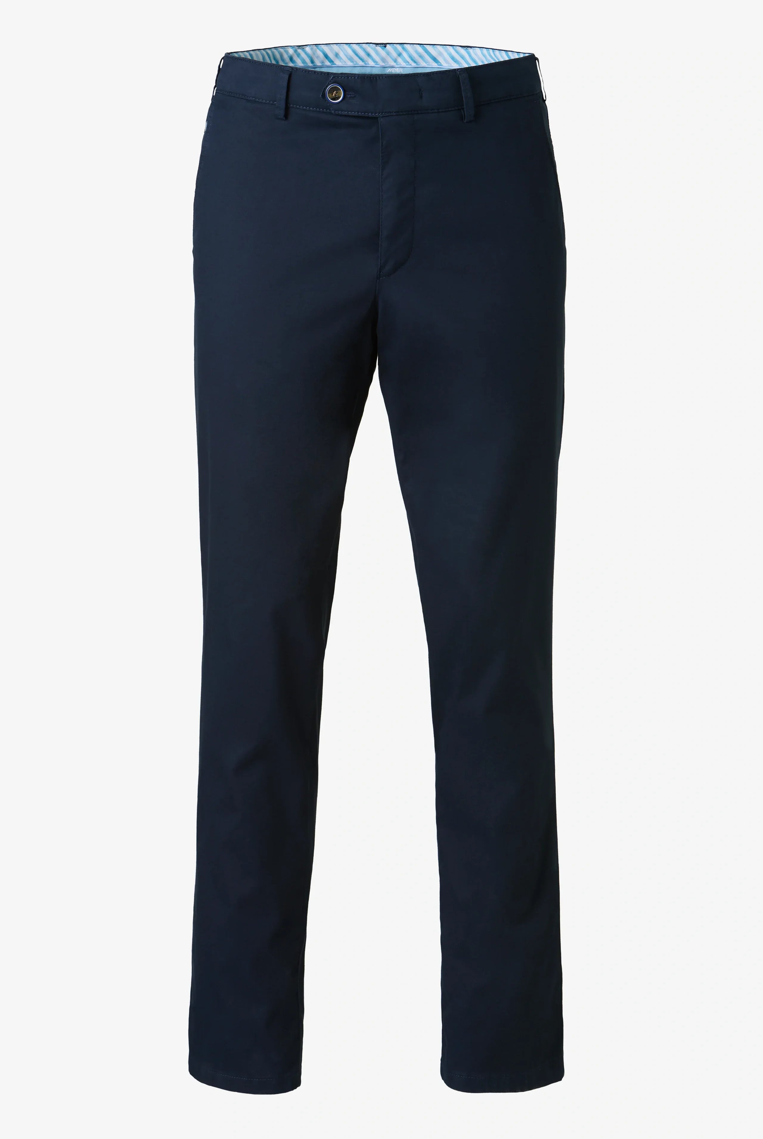 Meyer Roma Stretch Fine Texture Chino Trousers - Navy