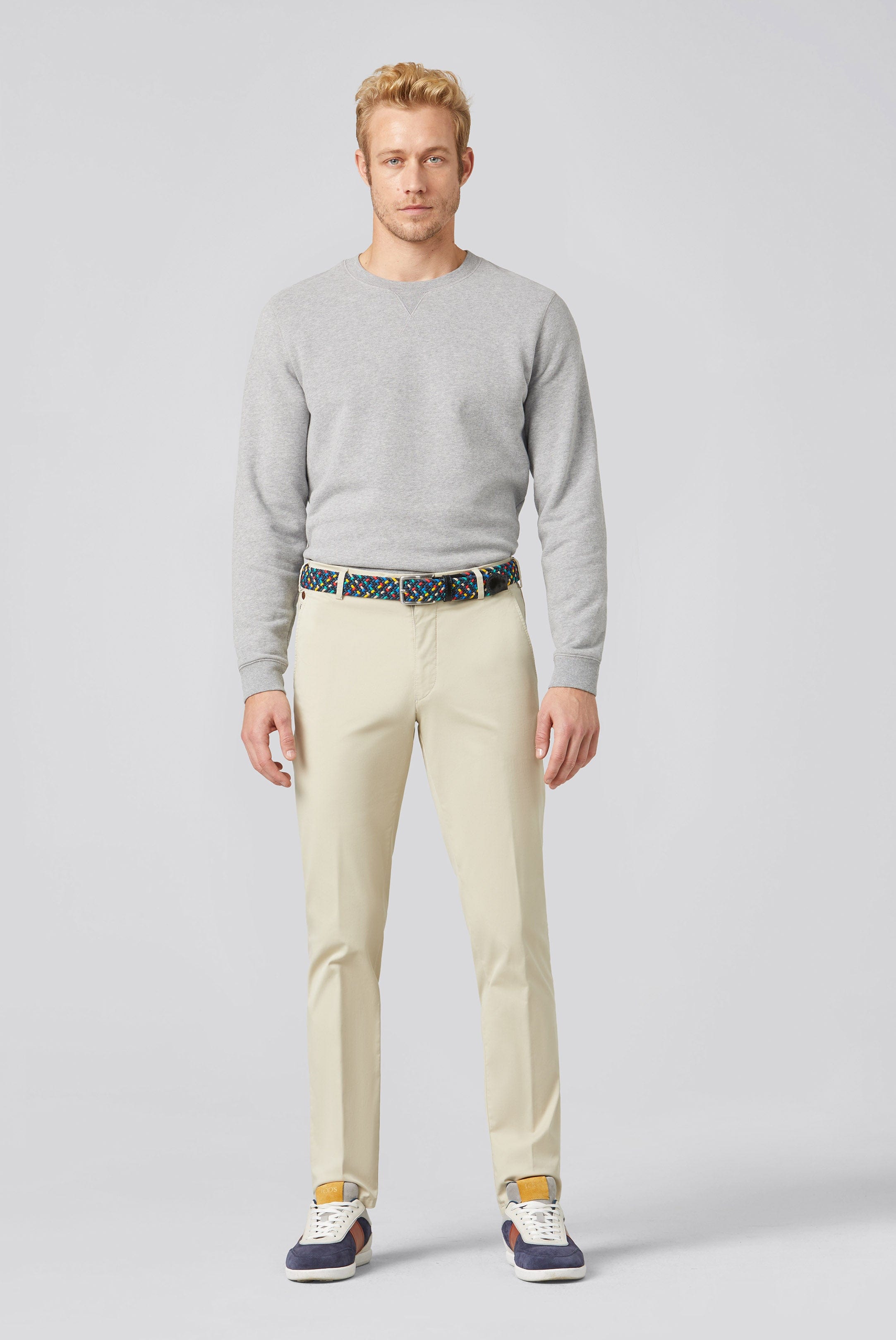 Meyer Roma Super Soft Cotton Chino Trousers - Beige