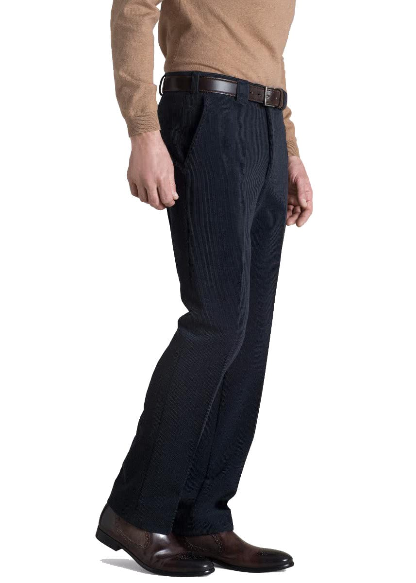 Meyer Roma Trevira Wool Cord Trousers - Navy