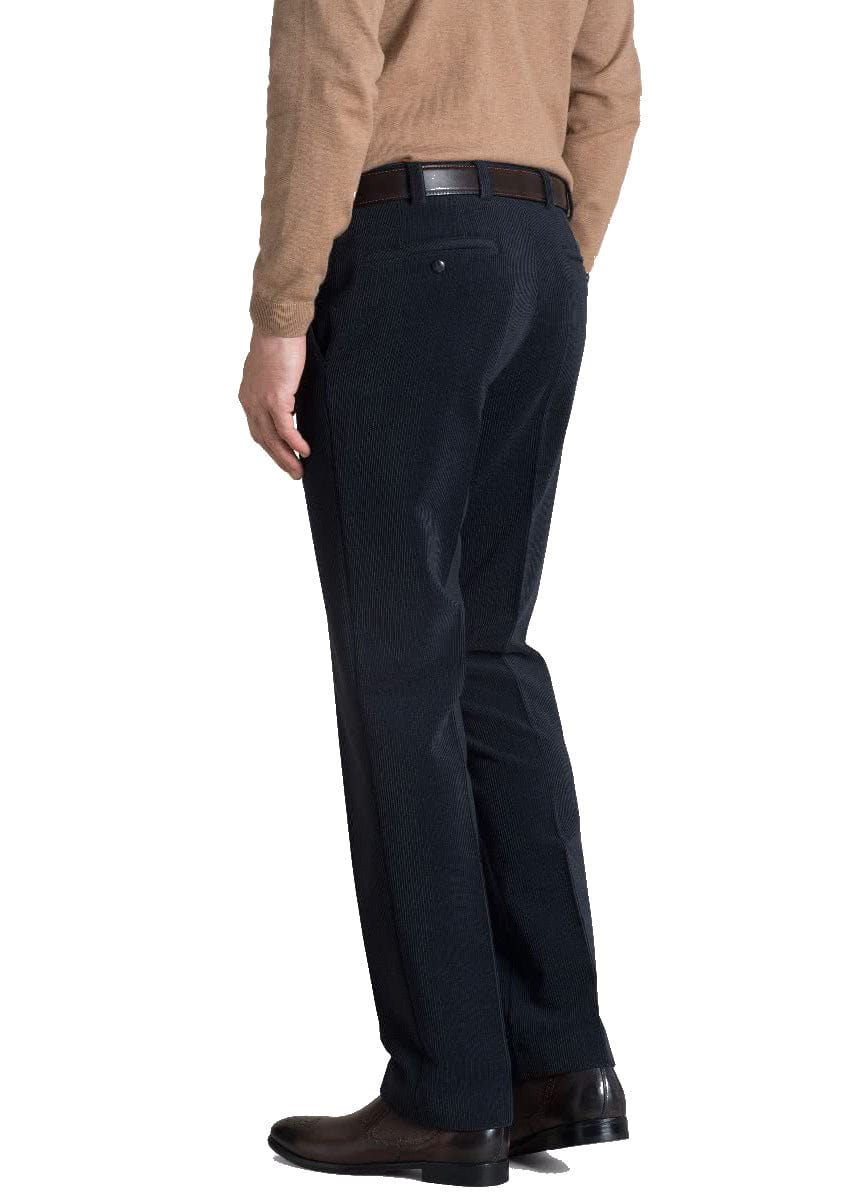 Meyer Roma Trevira Wool Cord Trousers - Navy