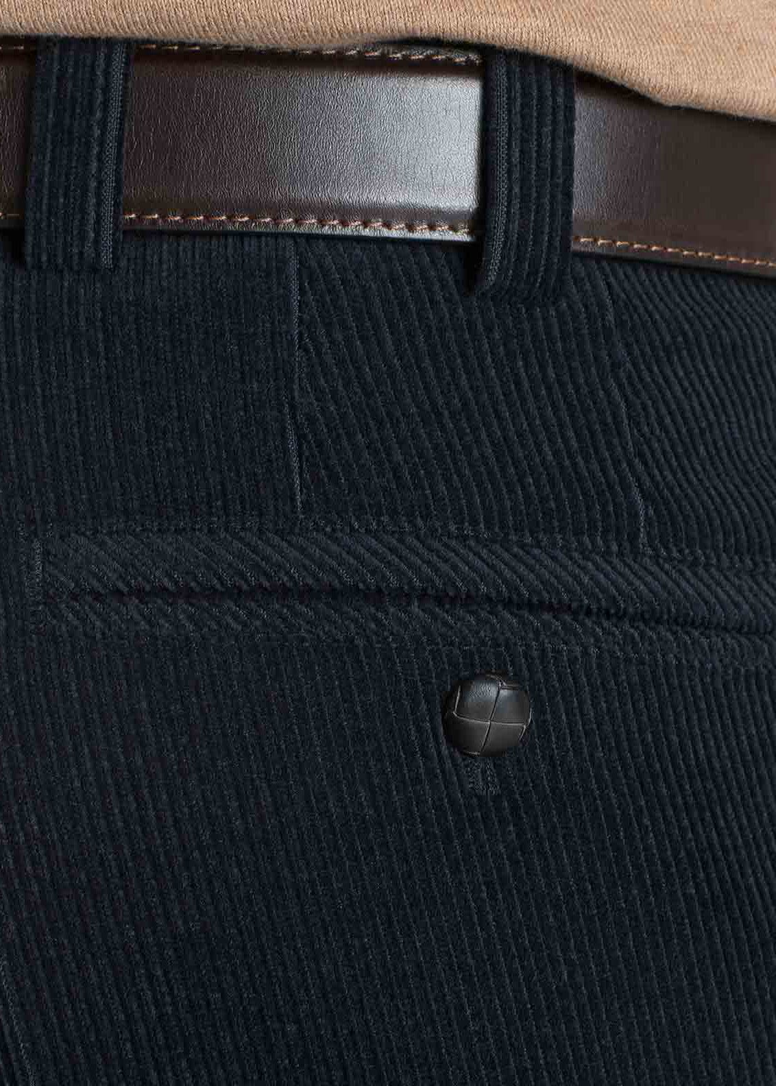 Meyer Roma Trevira Wool Cord Trousers - Navy