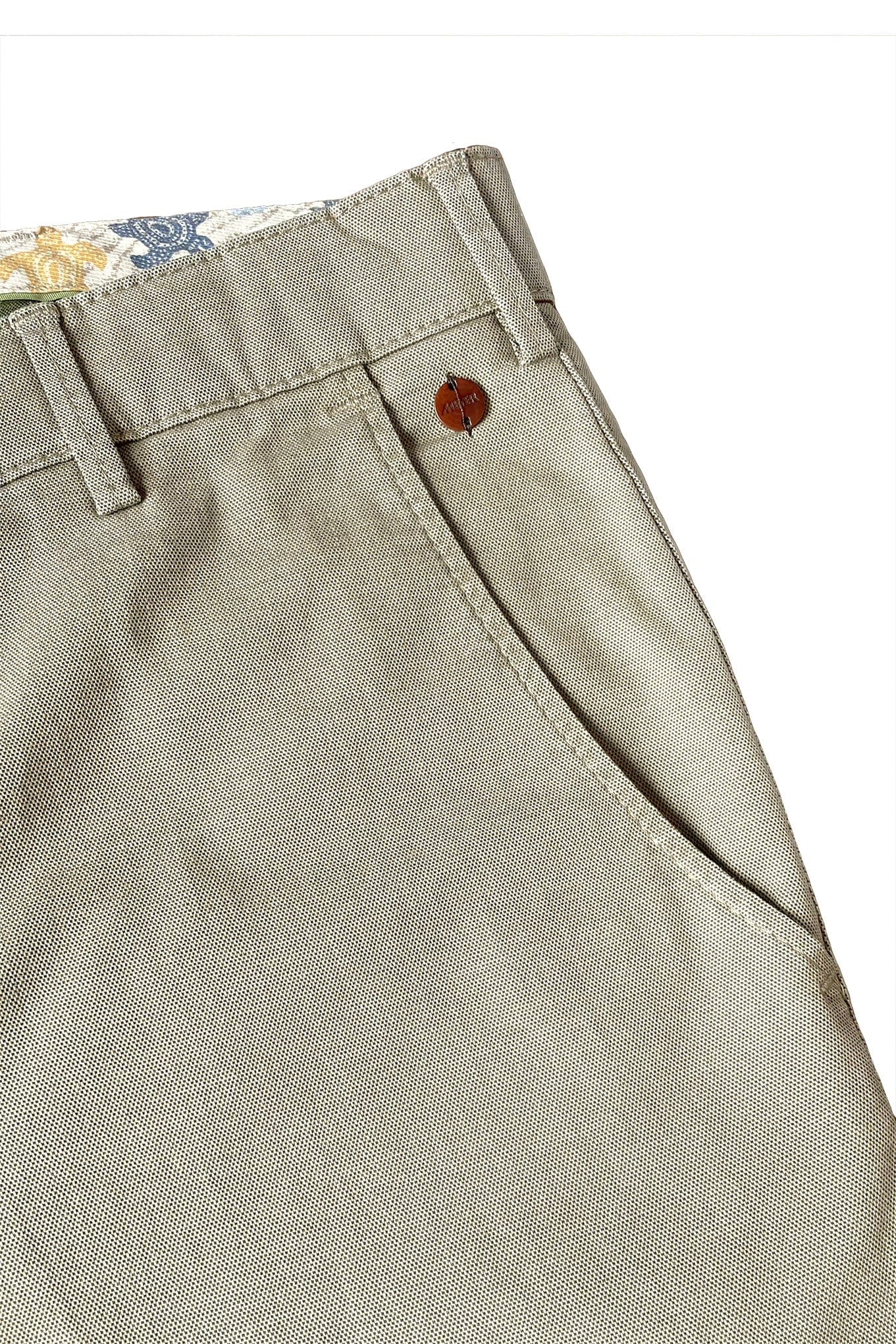 Meyer Roma Two-Tone Cotton Stretch Chinos - Soft Beige