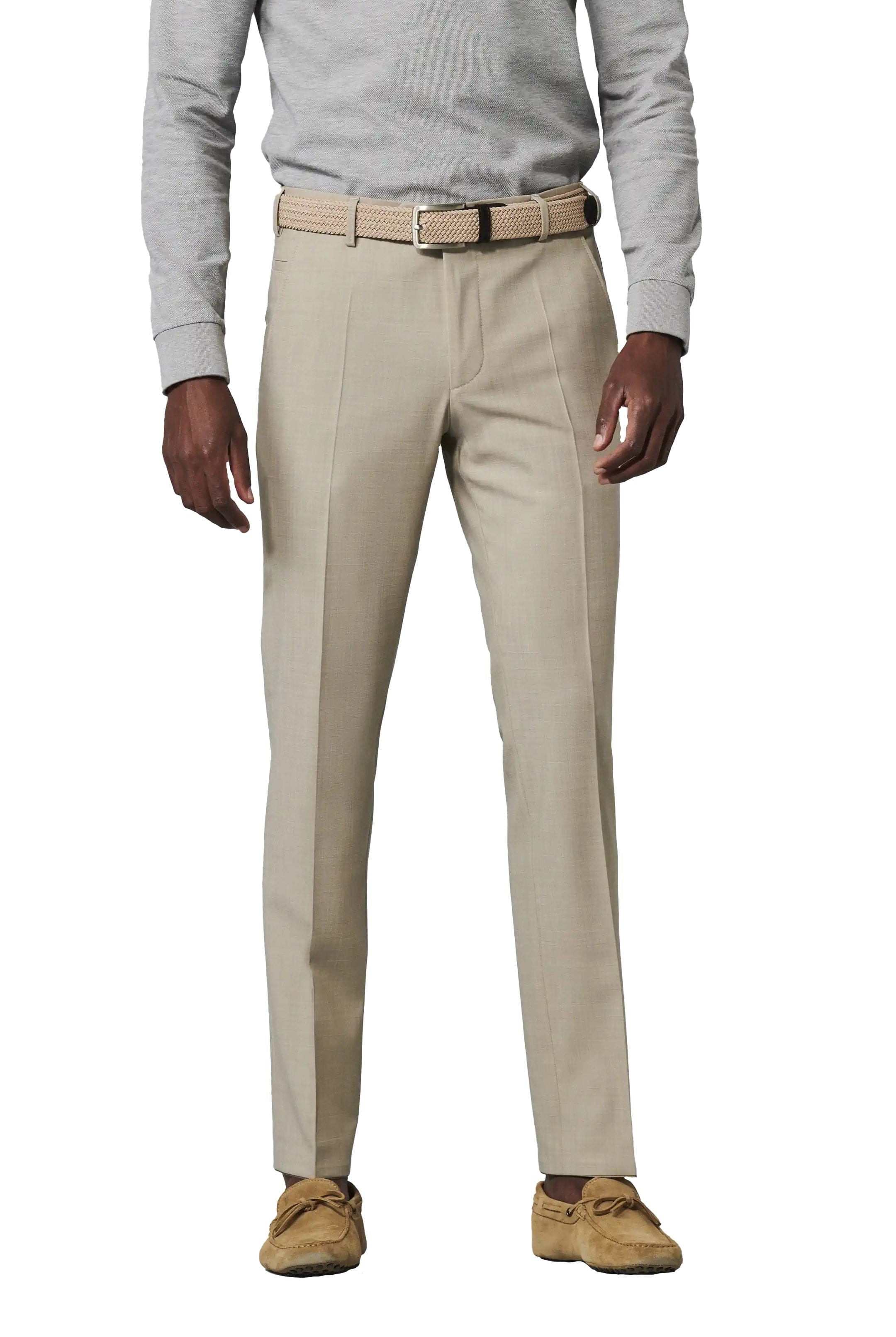 Meyer Roma Wool Blend Formal Trousers - Beige