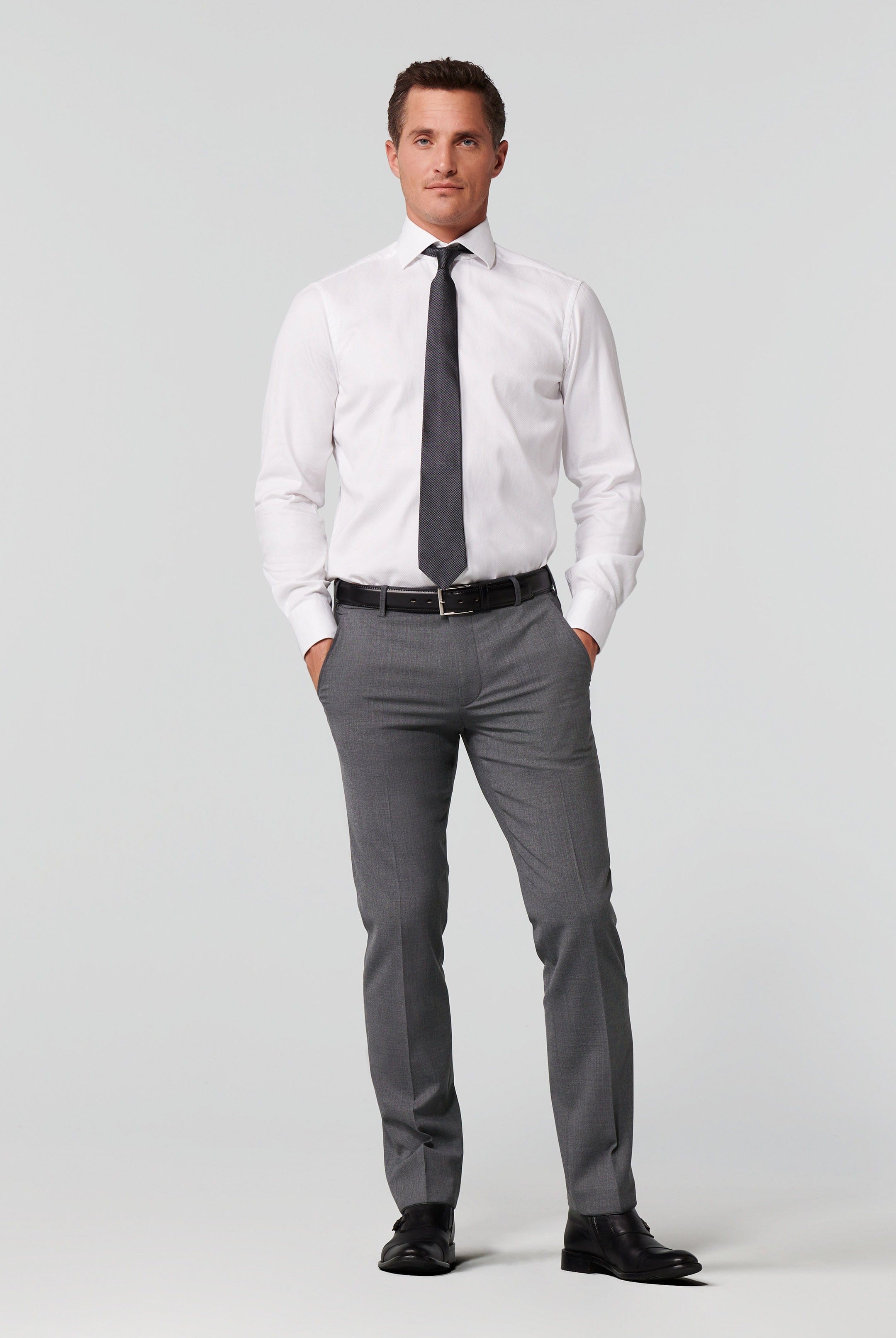 Meyer Roma Wool Blend Formal Trousers - Mid Grey