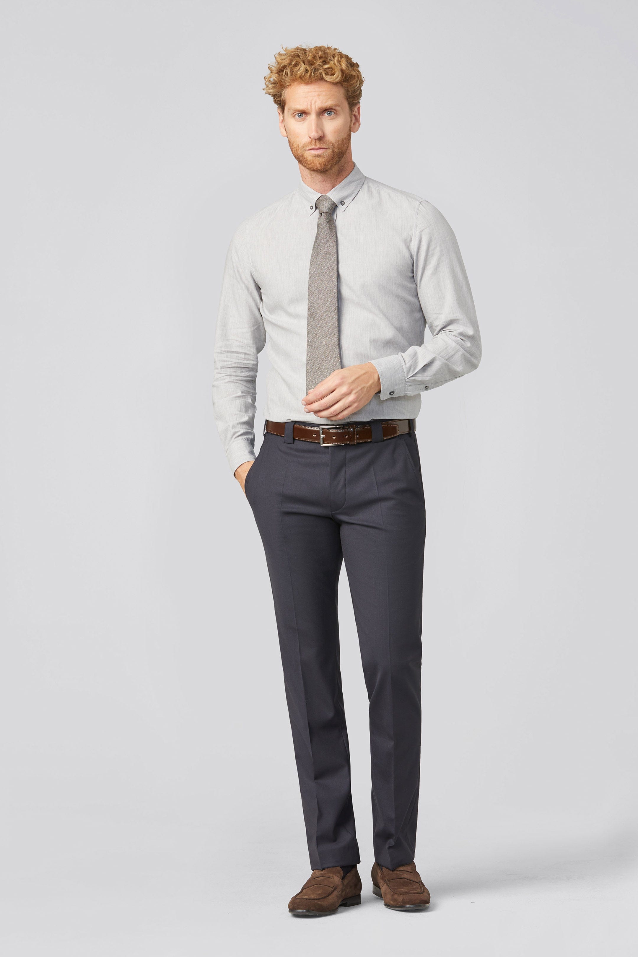 Meyer Roma Wool Blend Formal Trousers - Navy