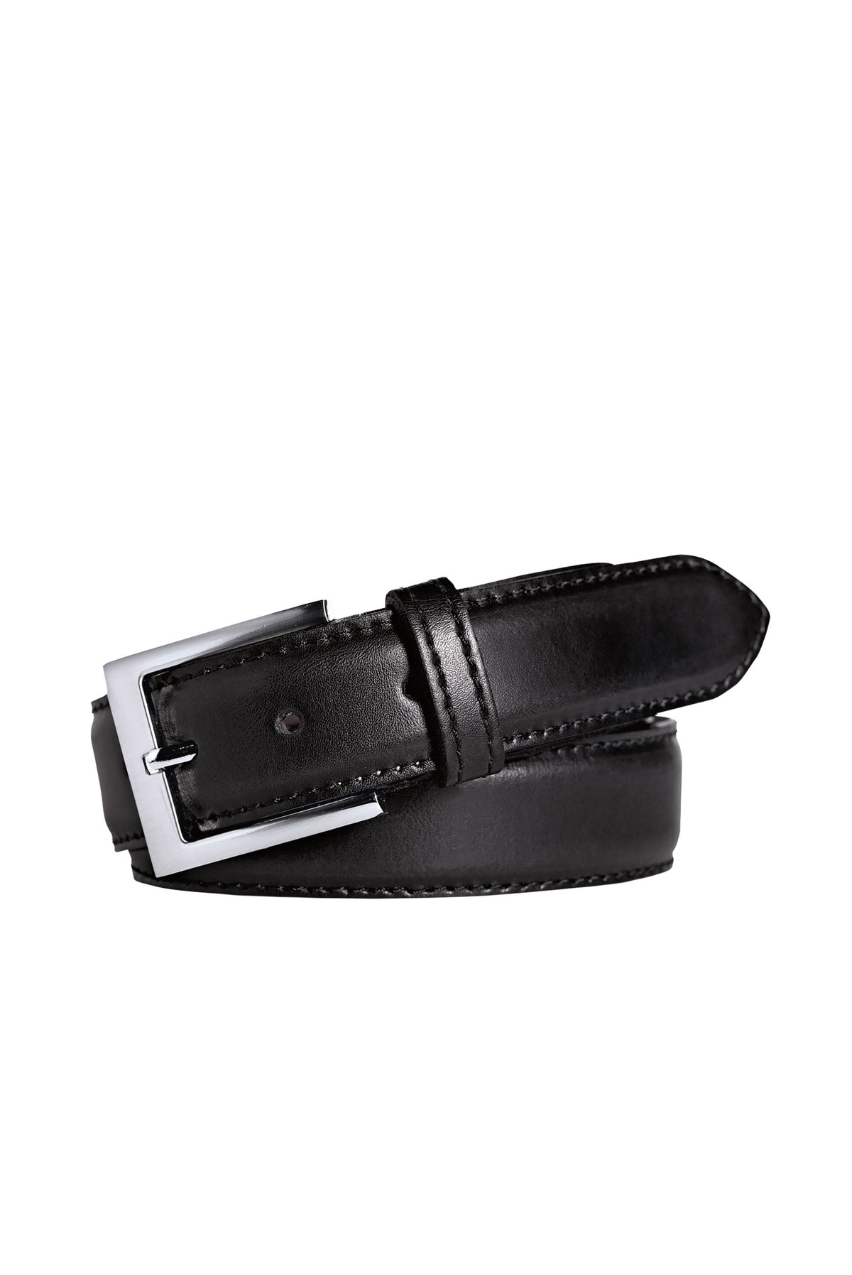 Meyer Stretch Leather Belt - Black