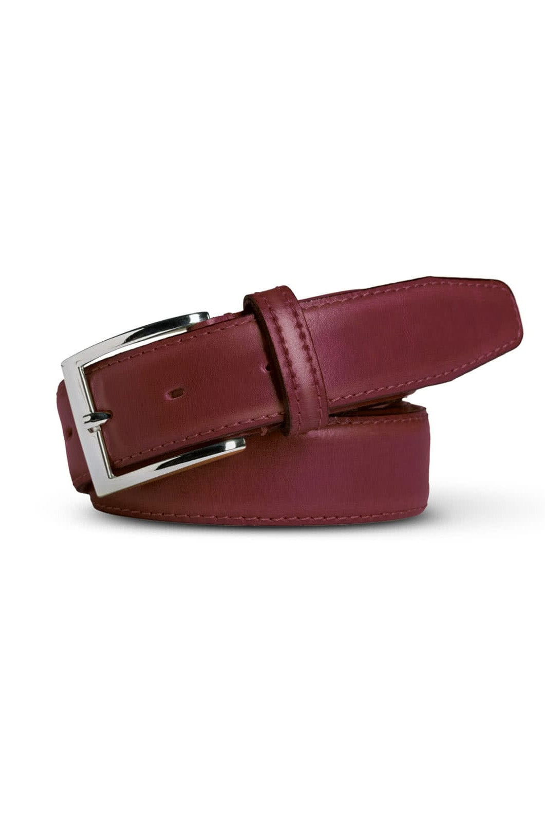 Meyer Stretch Leather Belt - Bordeaux