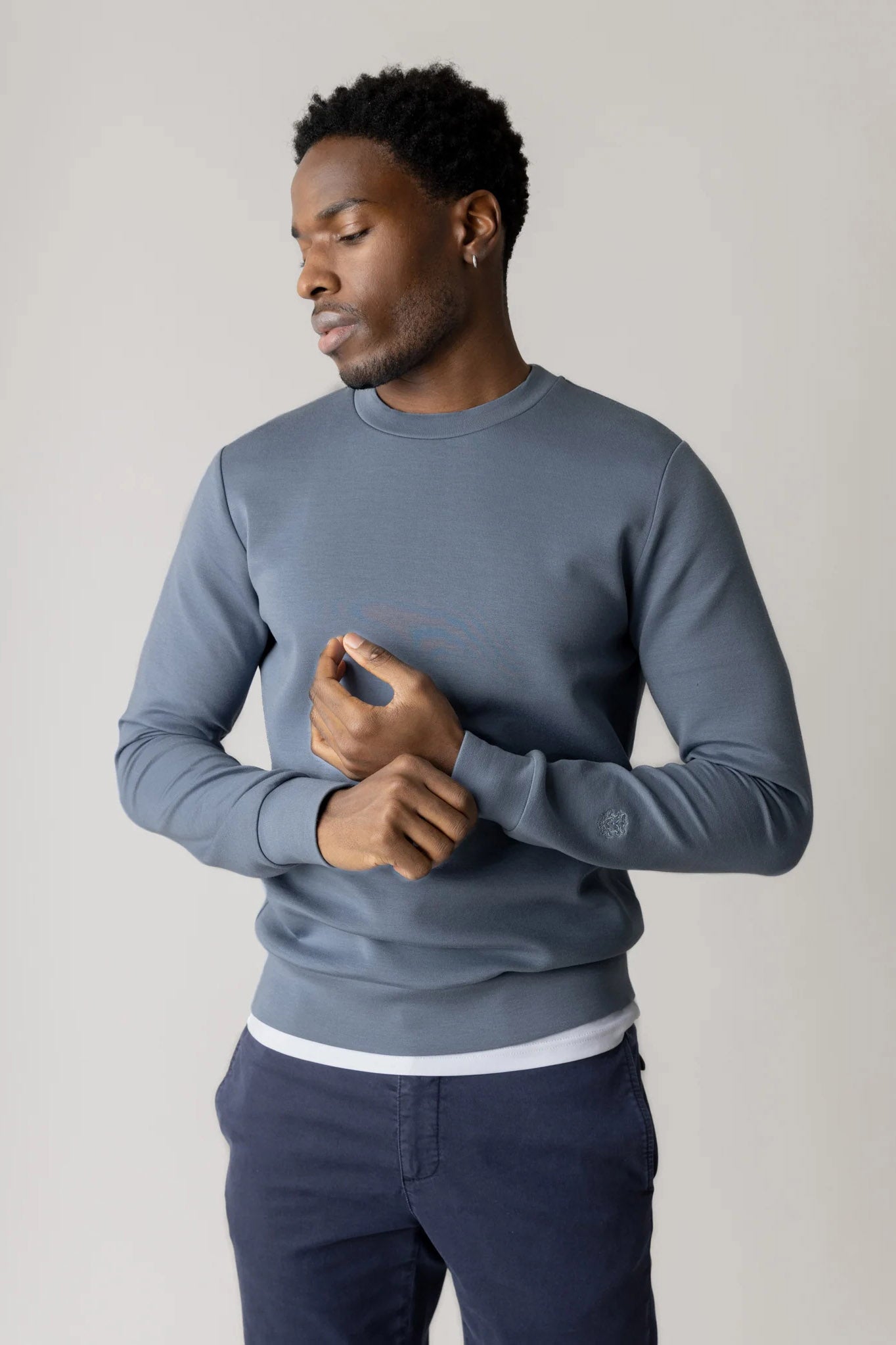 Mos Mosh Abel Crew Neck Sweatshirt - Flint Stone