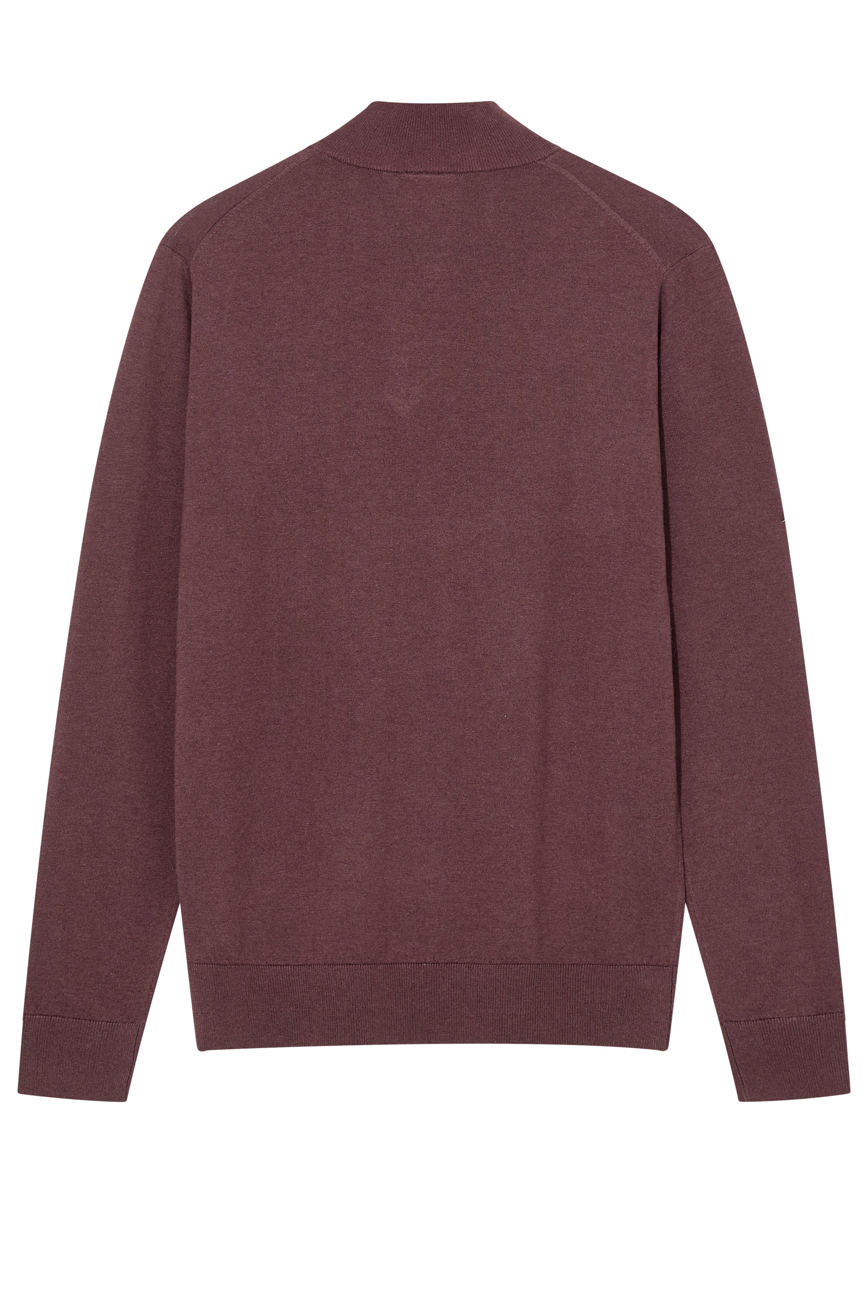 Mos Mosh Adam Wool Blend Quarter Zip Knit - Huckleberry