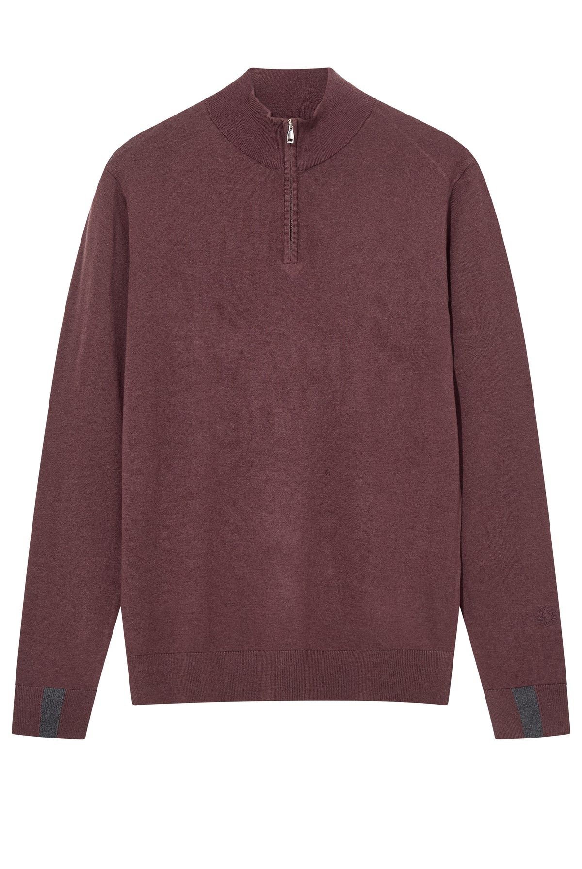 Mos Mosh Adam Wool Blend Quarter Zip Knit - Huckleberry