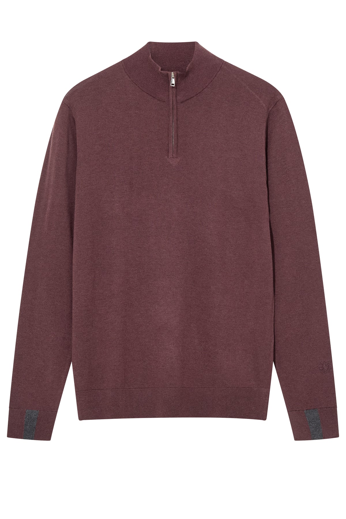 Mos Mosh Adam Wool Blend Quarter Zip Knit - Huckleberry