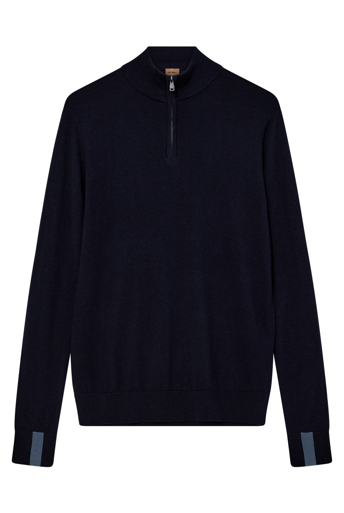 Mos Mosh Adam Wool Blend Quarter Zip Knit - Navy