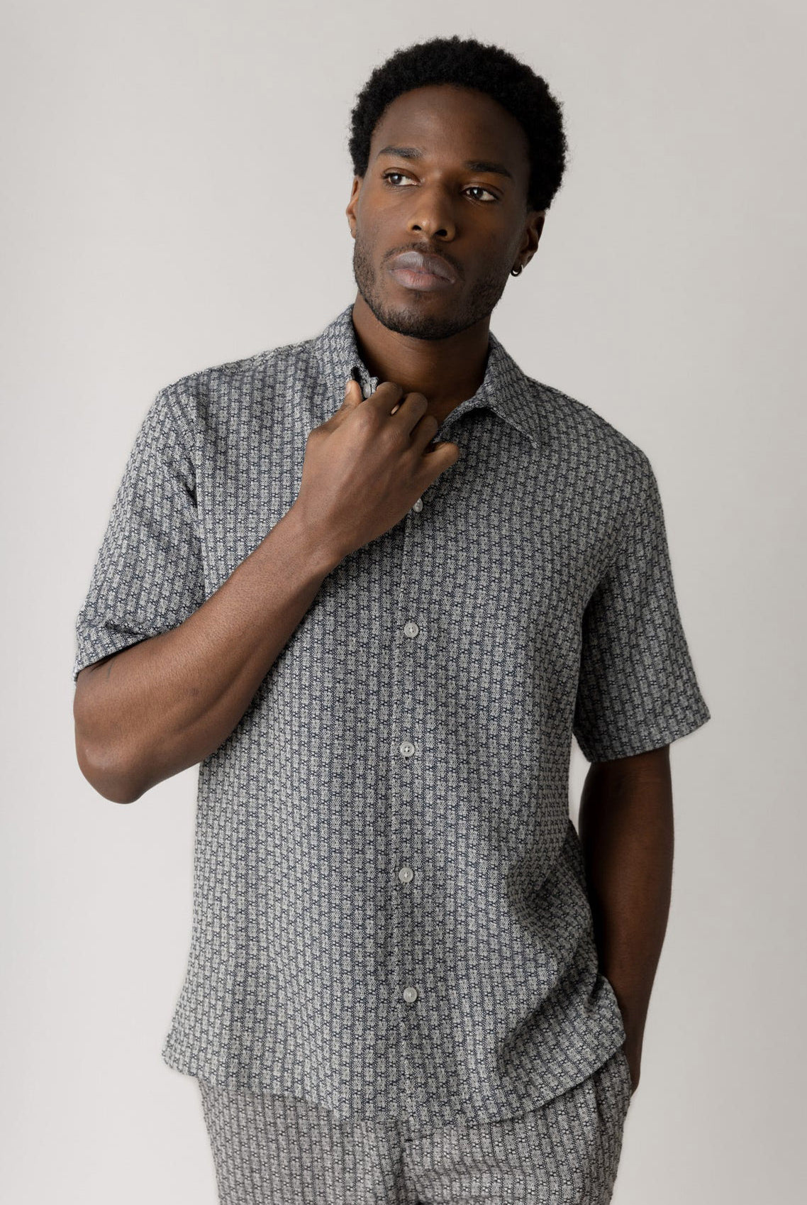 Mos Mosh Banks Basso Short Sleeve Shirt - Salute Navy