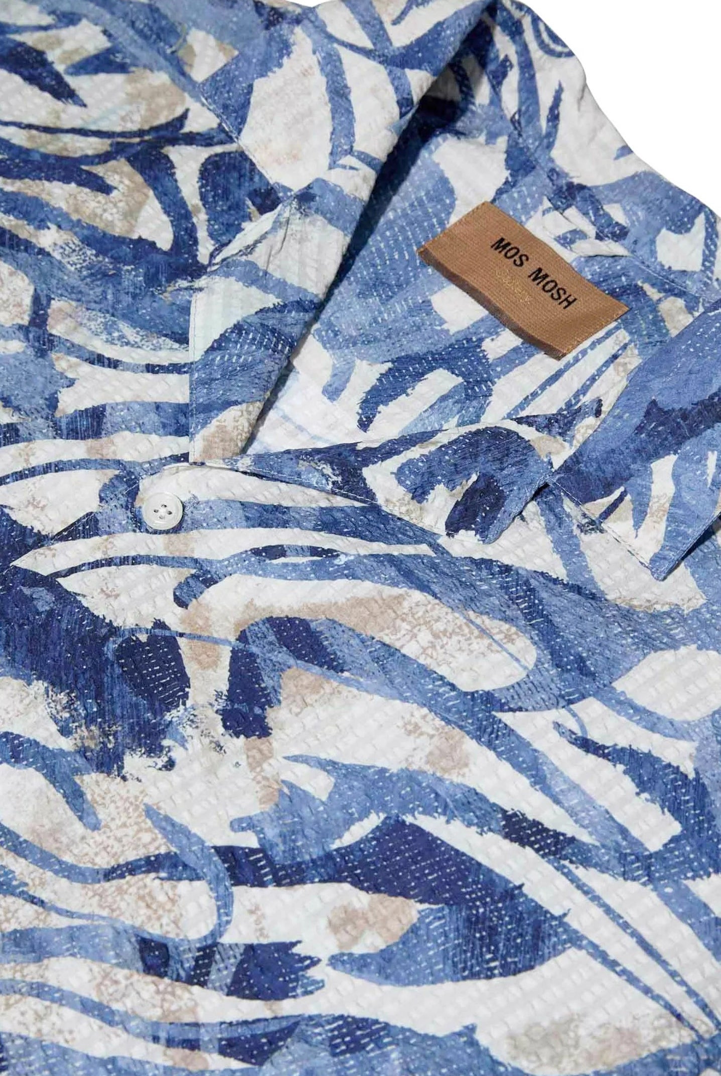 Mos Mosh Joel Common Seer Short Sleeve Shirt - Estate Blue