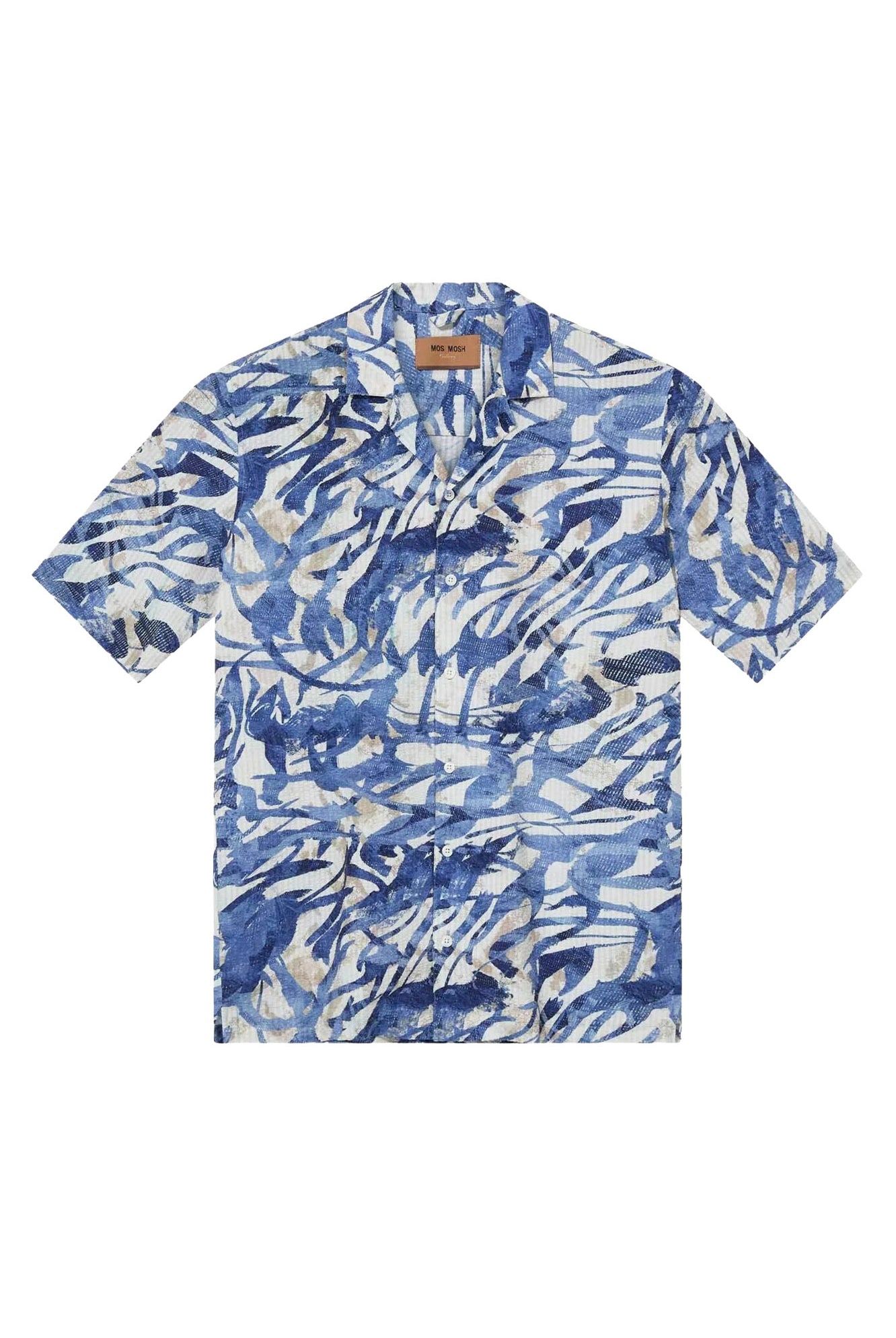 Mos Mosh Joel Common Seer Short Sleeve Shirt - Estate Blue