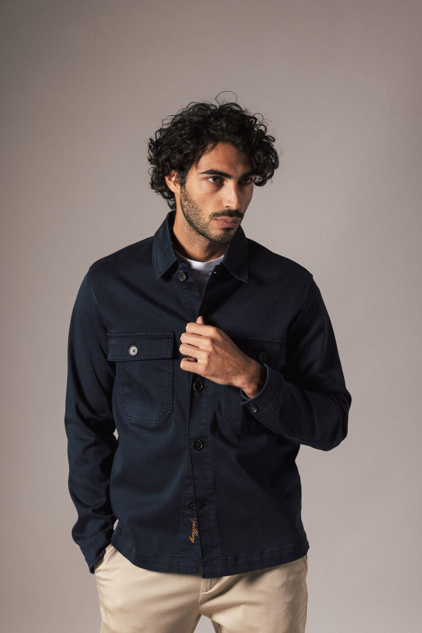Mos Mosh Matteo Soft Overshirt - Navy