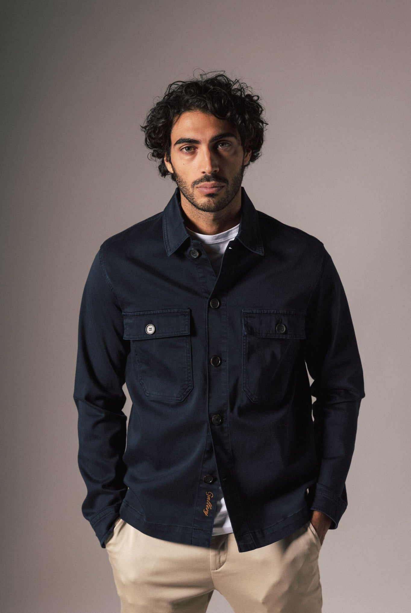 Mos Mosh Matteo Soft Overshirt - Navy