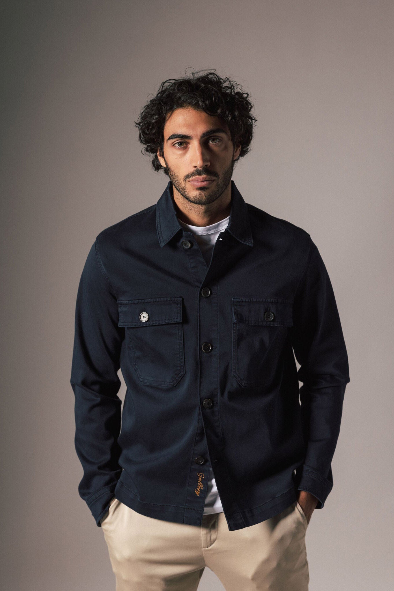 Mos Mosh Matteo Soft Overshirt - Navy