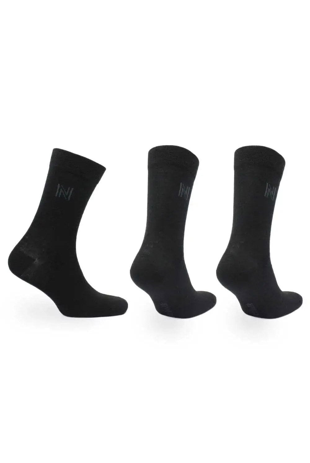 Norfolk Stockholm Merino Wool Socks 3 Pack - Black