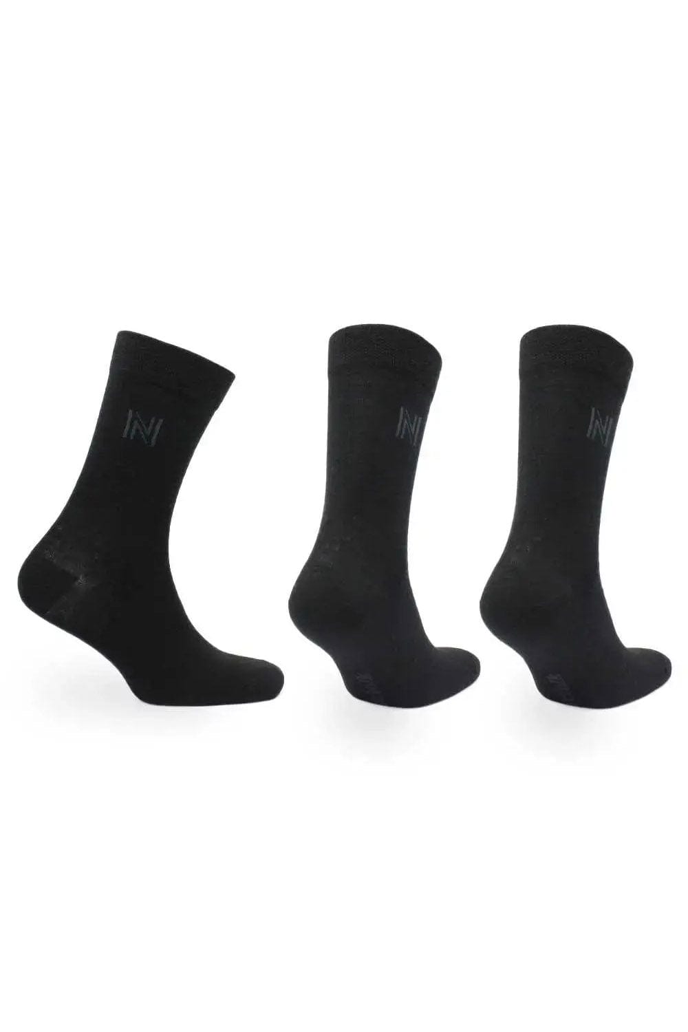 Norfolk Stockholm Merino Wool Socks 3 Pack - Black