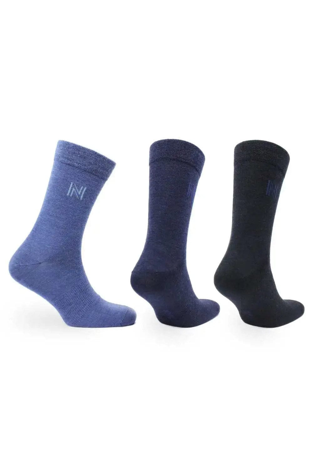 Norfolk Stockholm Merino Wool Socks 3 Pack - Blue