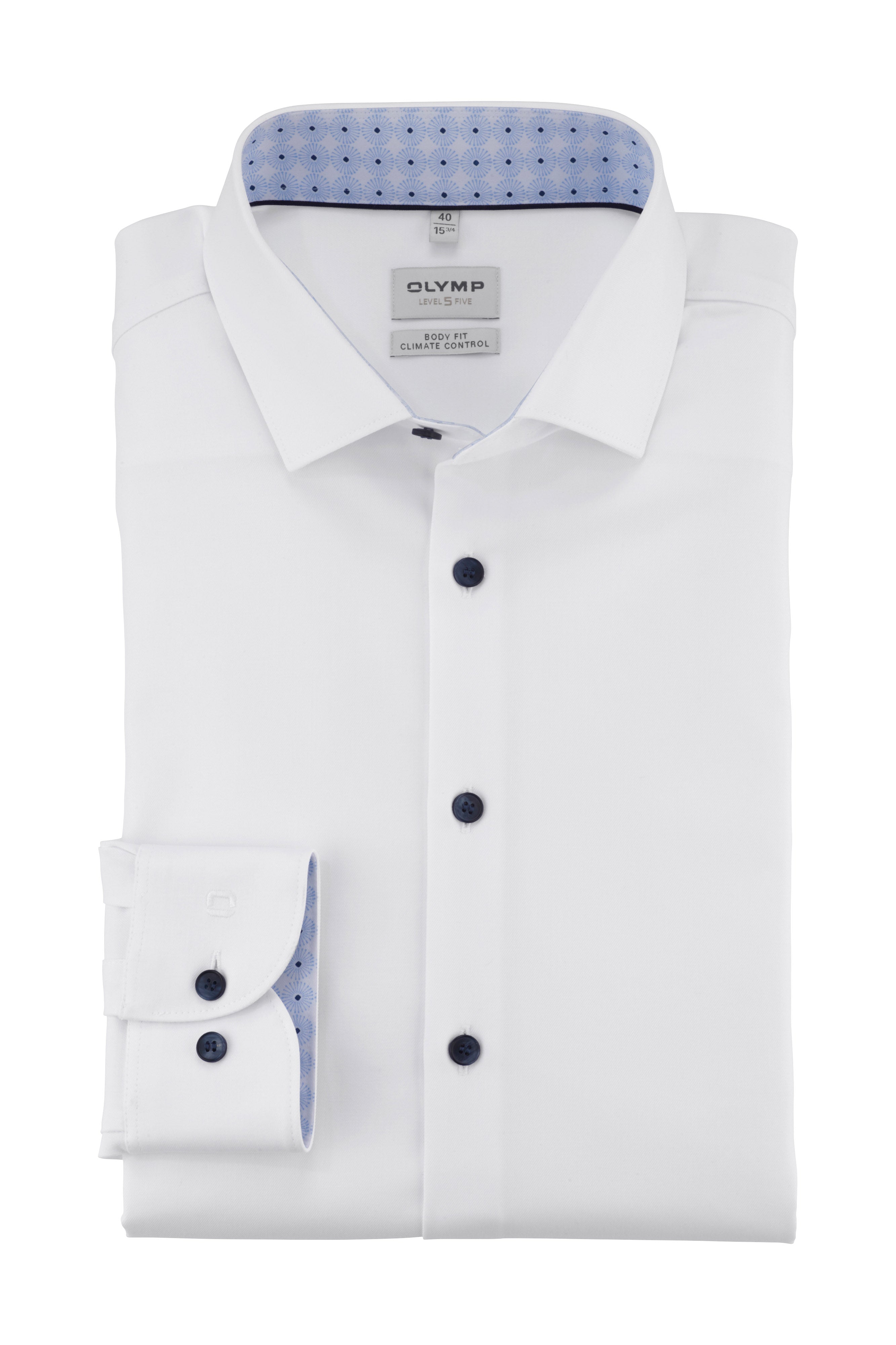 Olymp Level 5 24/7 Dynamic Flex Jersey Shirt with Trim - White