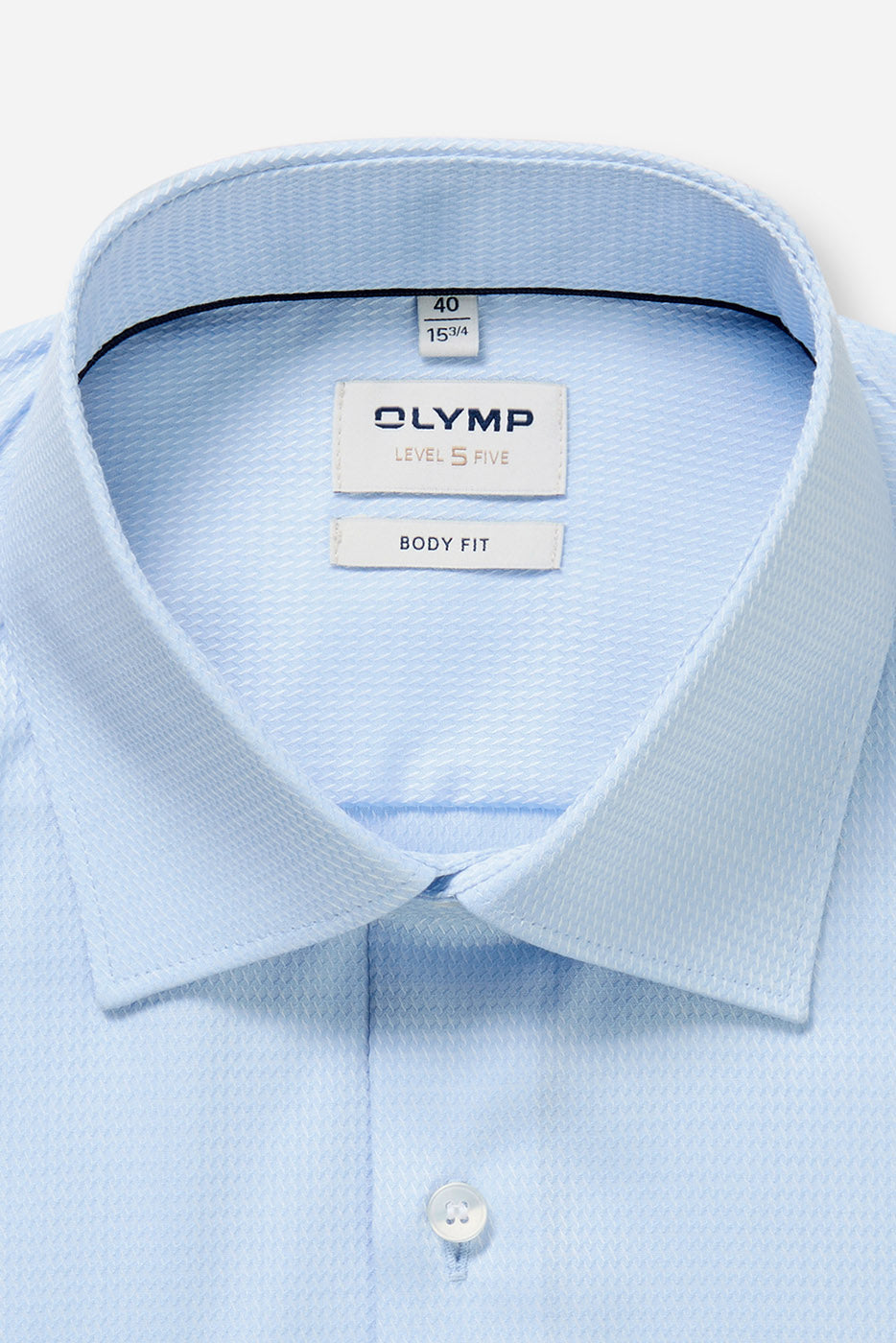 Olymp Level 5 Body Fit Cotton Stretch Shirt - Light Blue