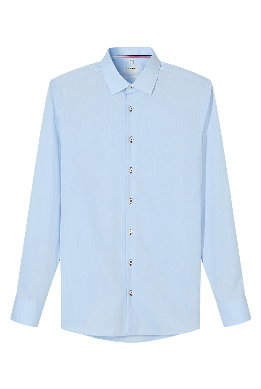 Olymp Level 5 Body Fit Natural Stretch Shirt - Light Blue