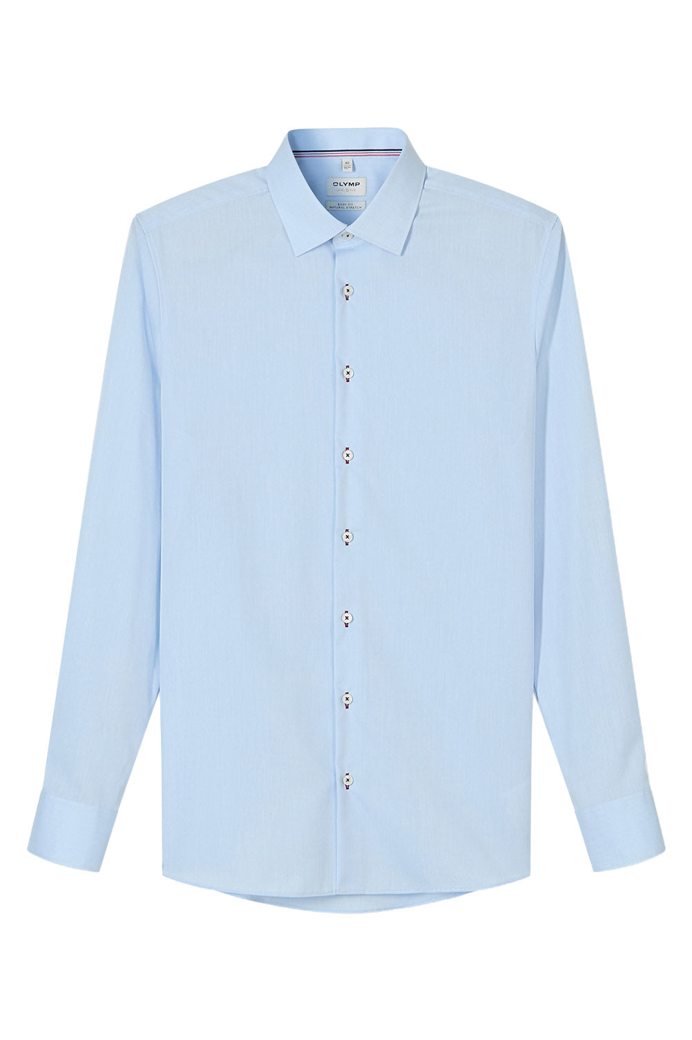 Olymp Level 5 Body Fit Natural Stretch Shirt - Light Blue