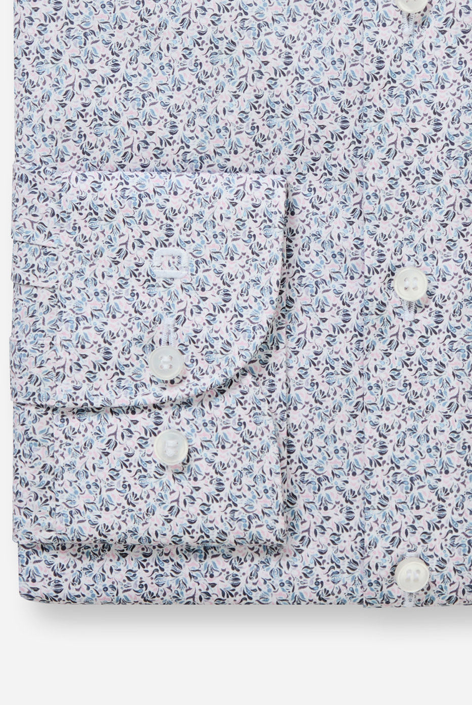 Olymp Level 5 Body Fit Neat Floral Shirt - Pink/Blue