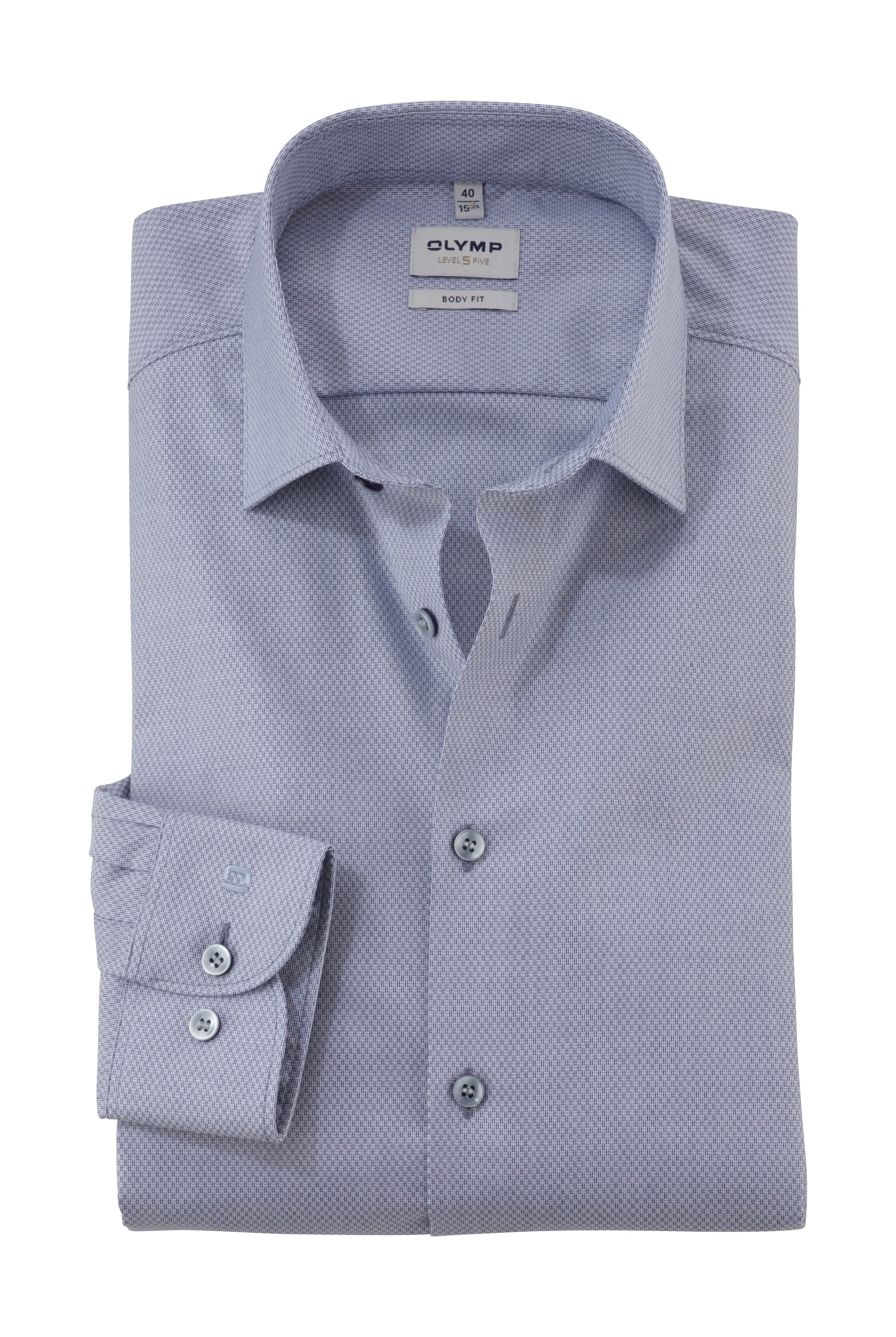 Olymp Level 5 Body Fit Plain Shirt - Pale Blue
