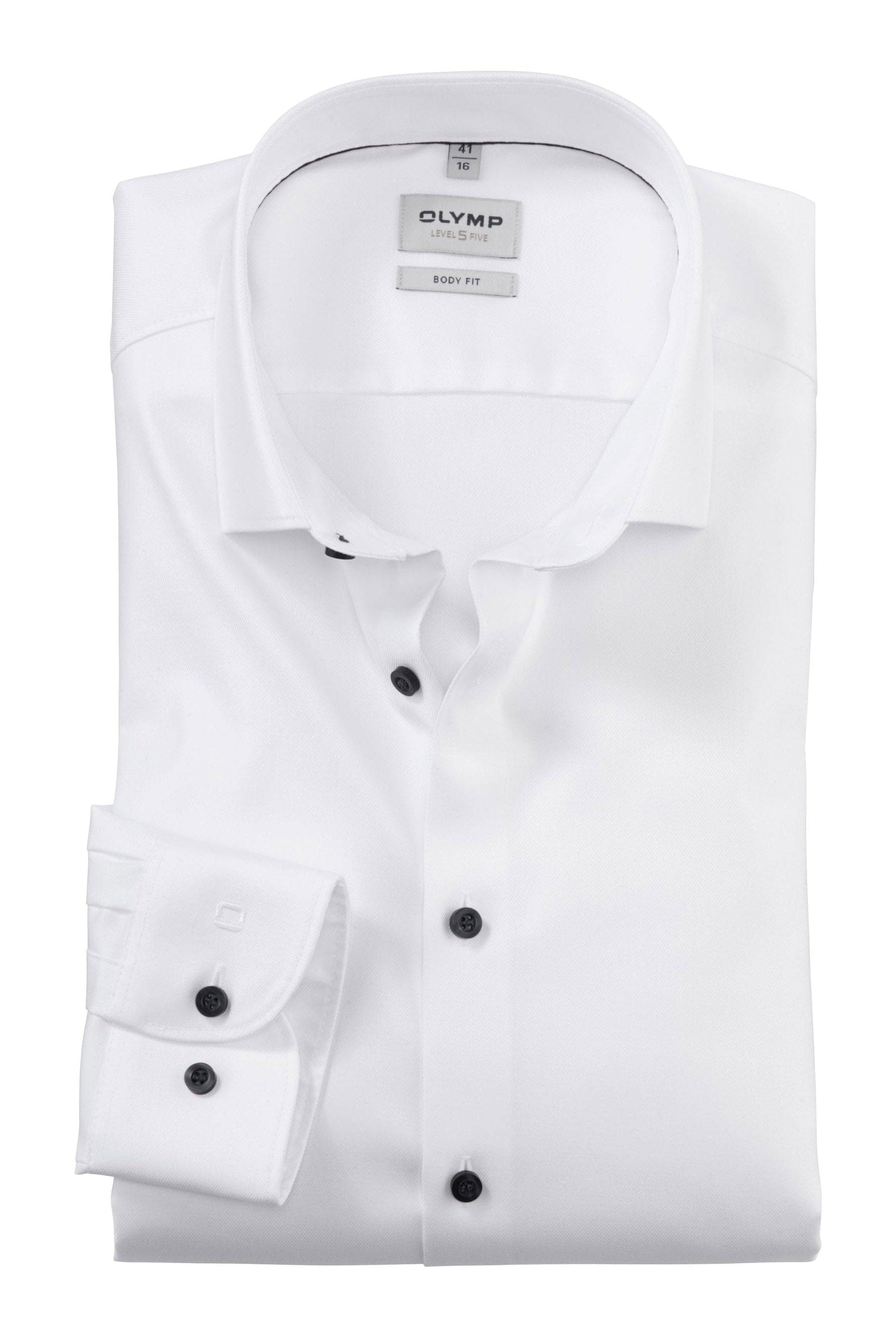 Olymp Level 5 Body Fit Plain Shirt - White