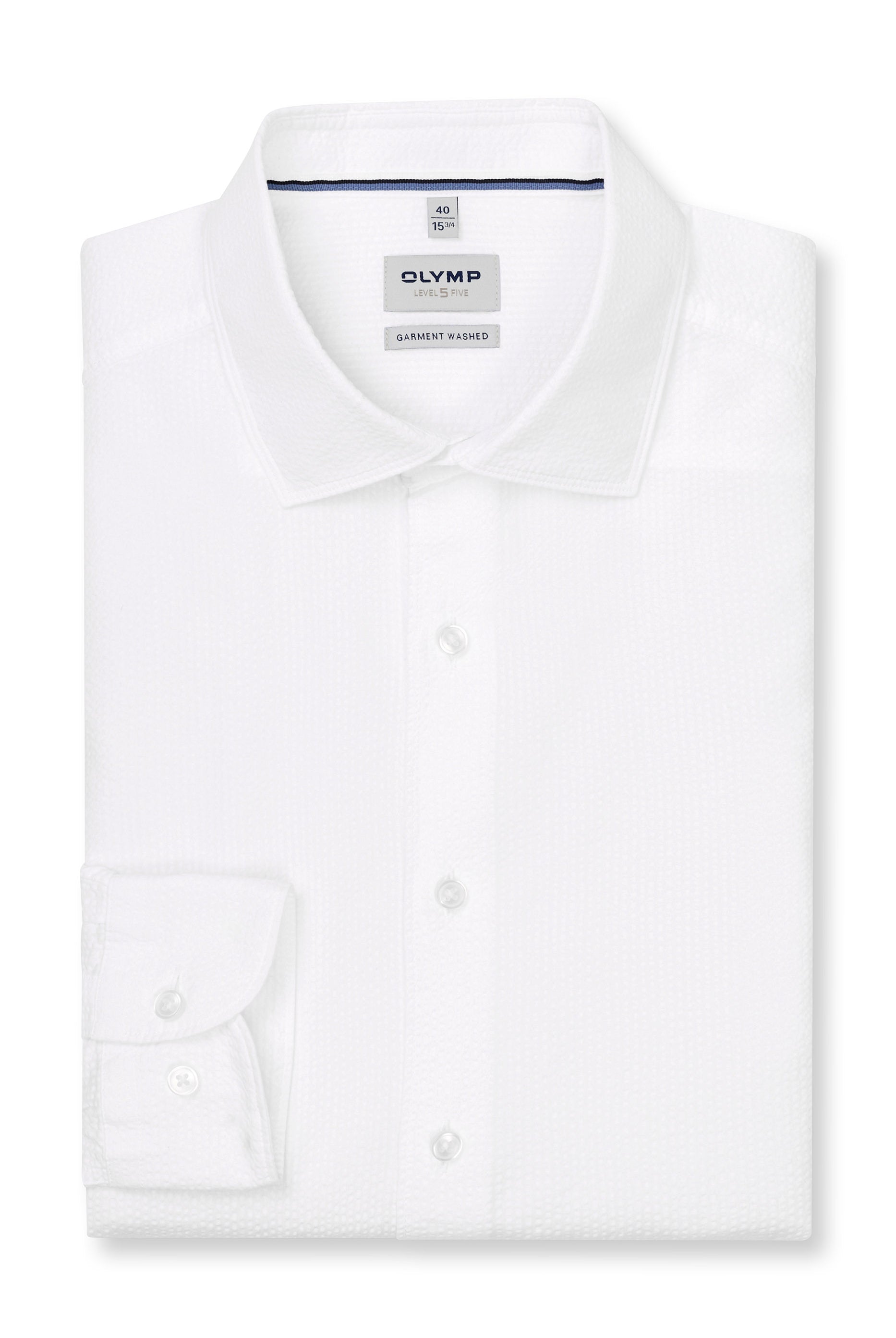 Olymp Level 5 Seersucker Shirt - White