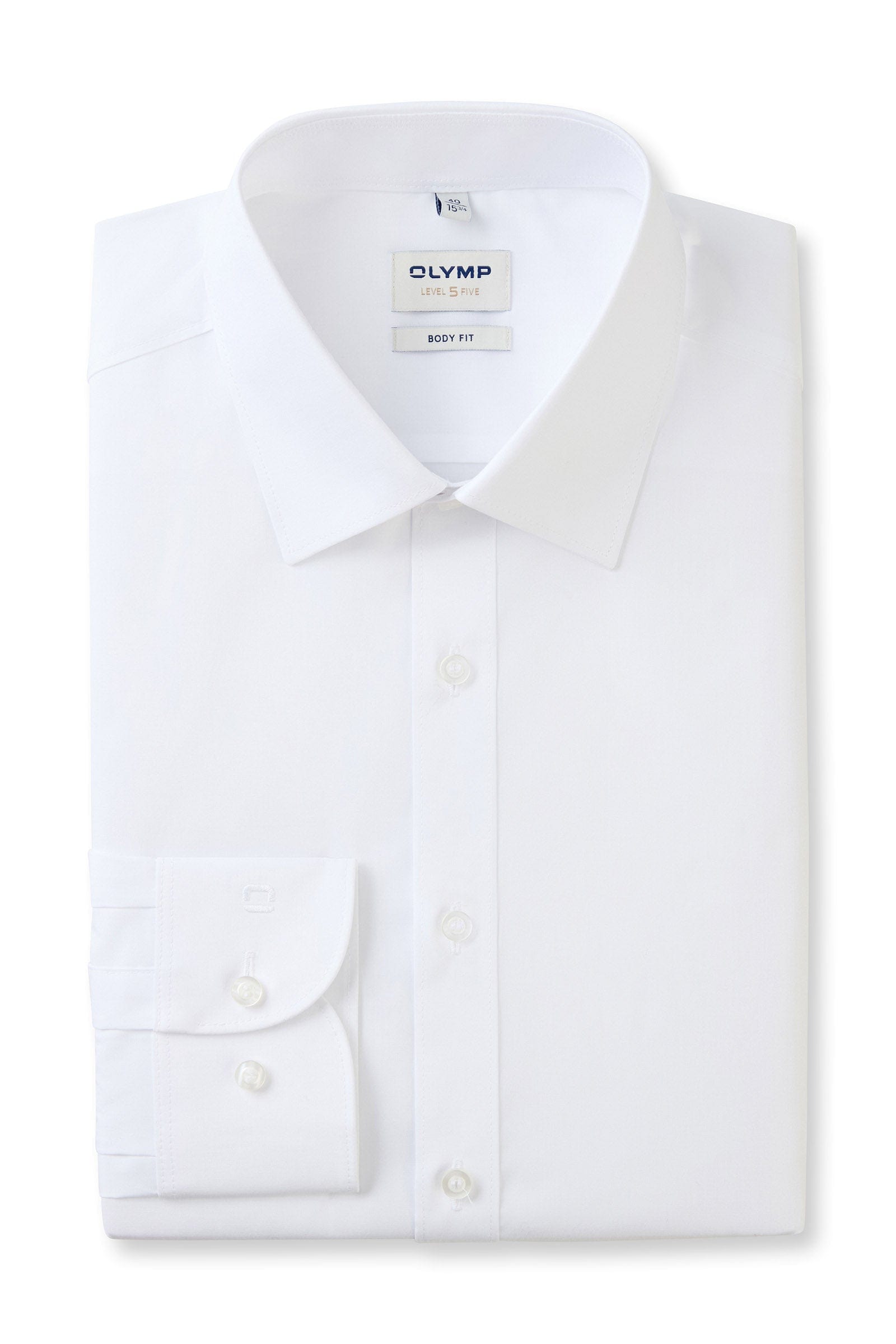 Olymp Level Five Body Fit Long Sleeve Shirt - White