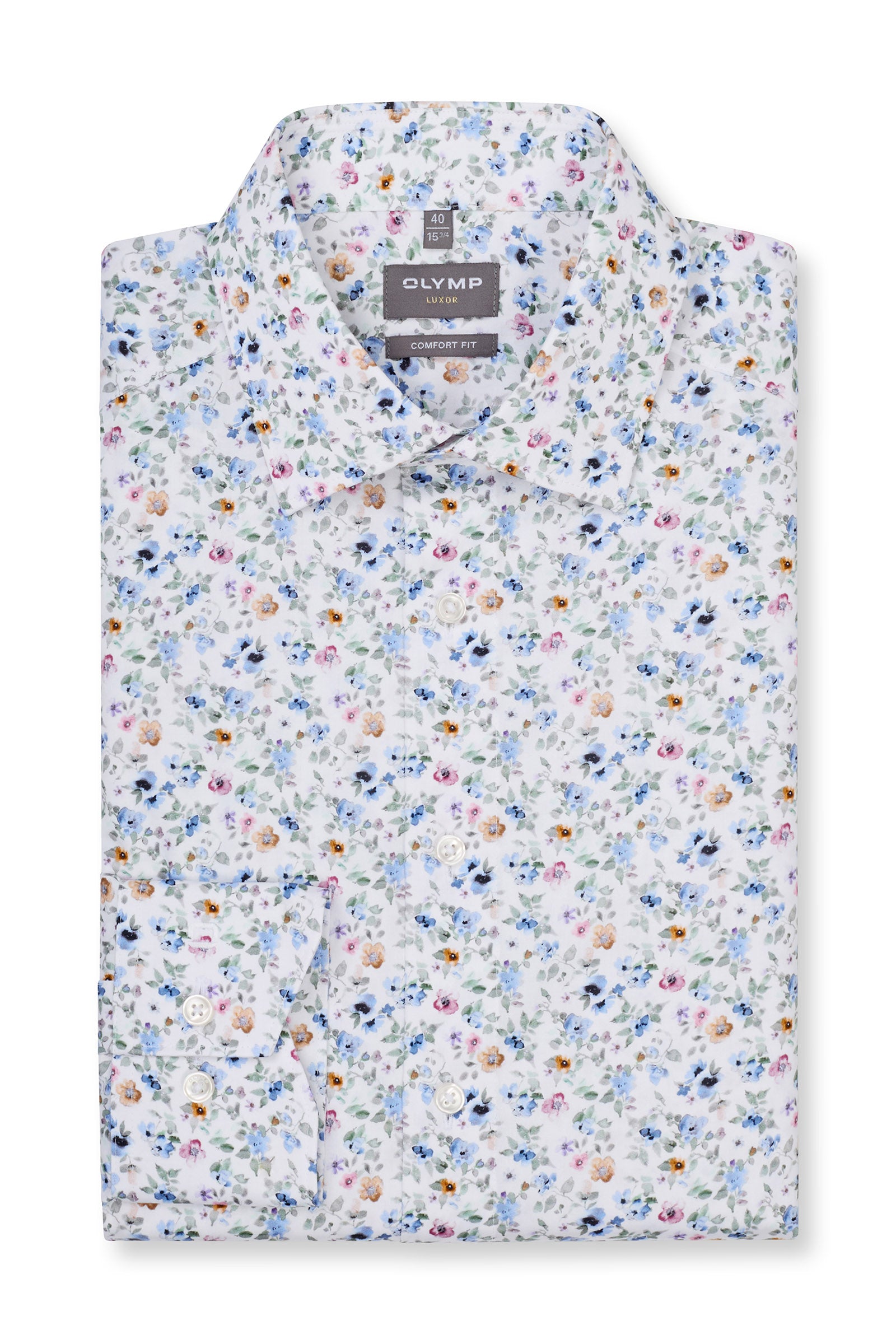 Olymp Luxor Comfort Fit Neat Floral Shirt - White