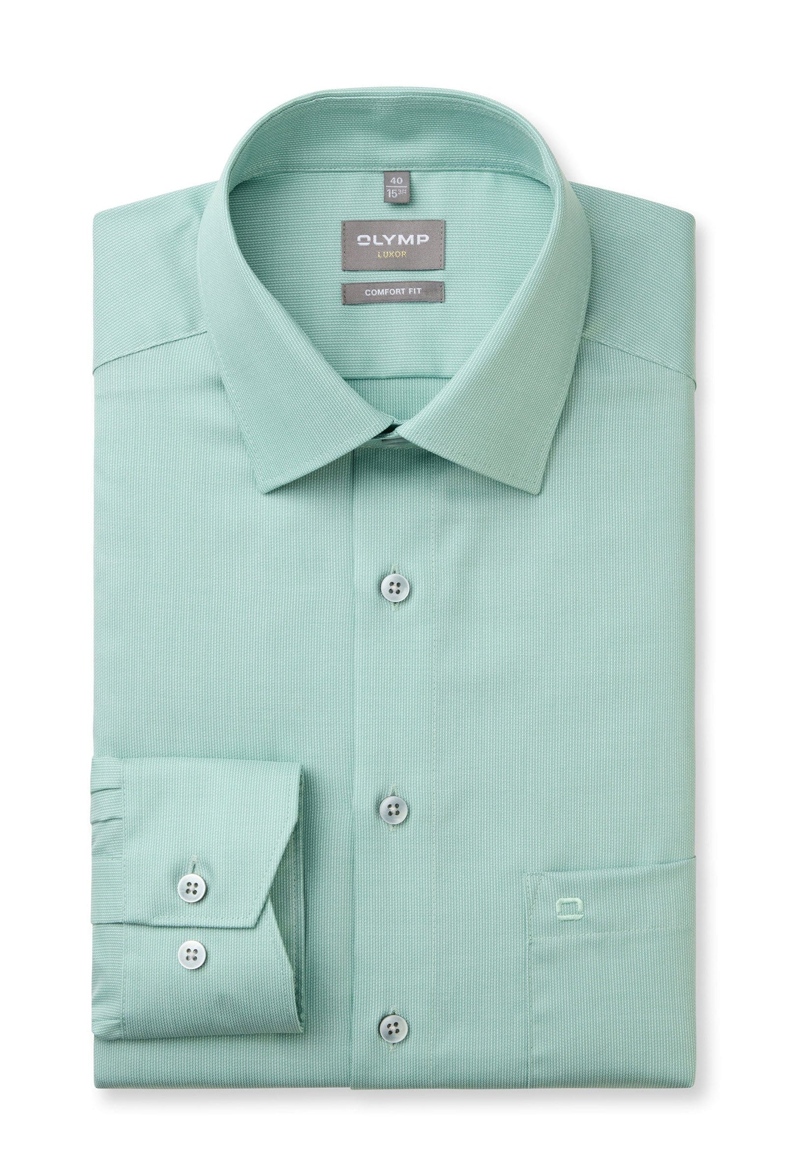 Olymp Luxor Comfort Fit Plain Shirt - Green
