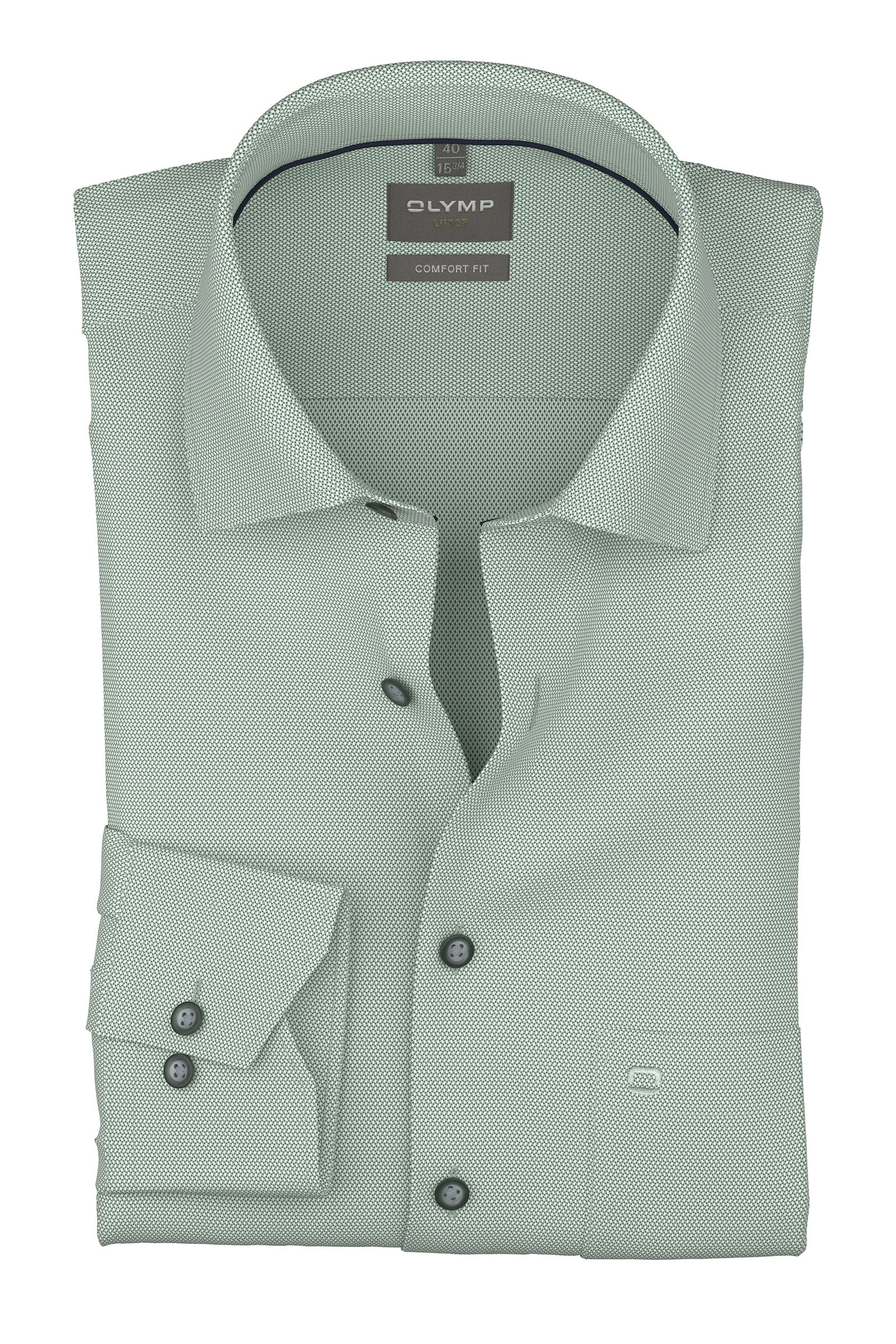 Olymp Luxor Comfort Fit Plain Shirt - Green