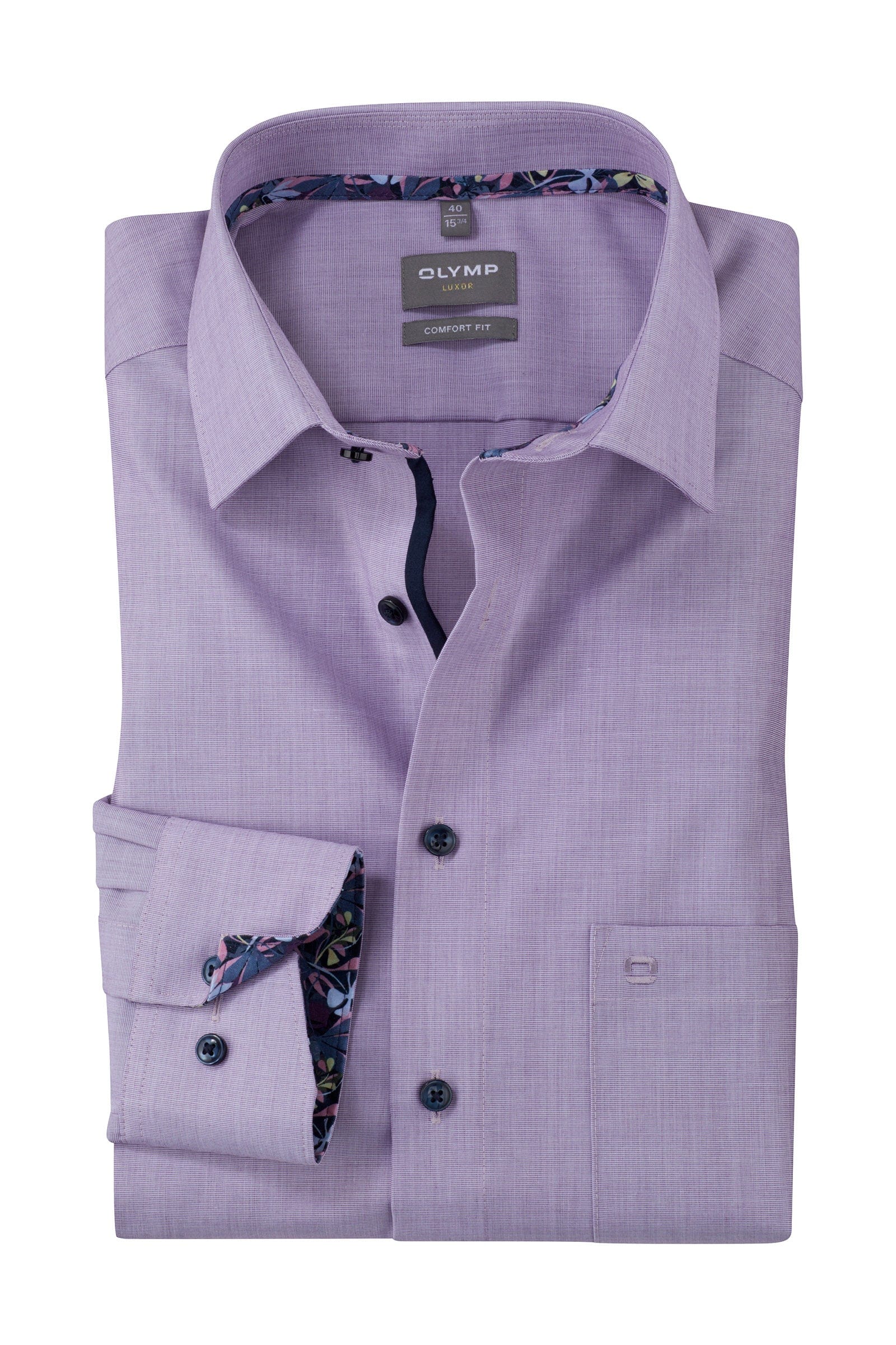 Olymp Luxor Comfort Fit Plain Shirt - Mauve