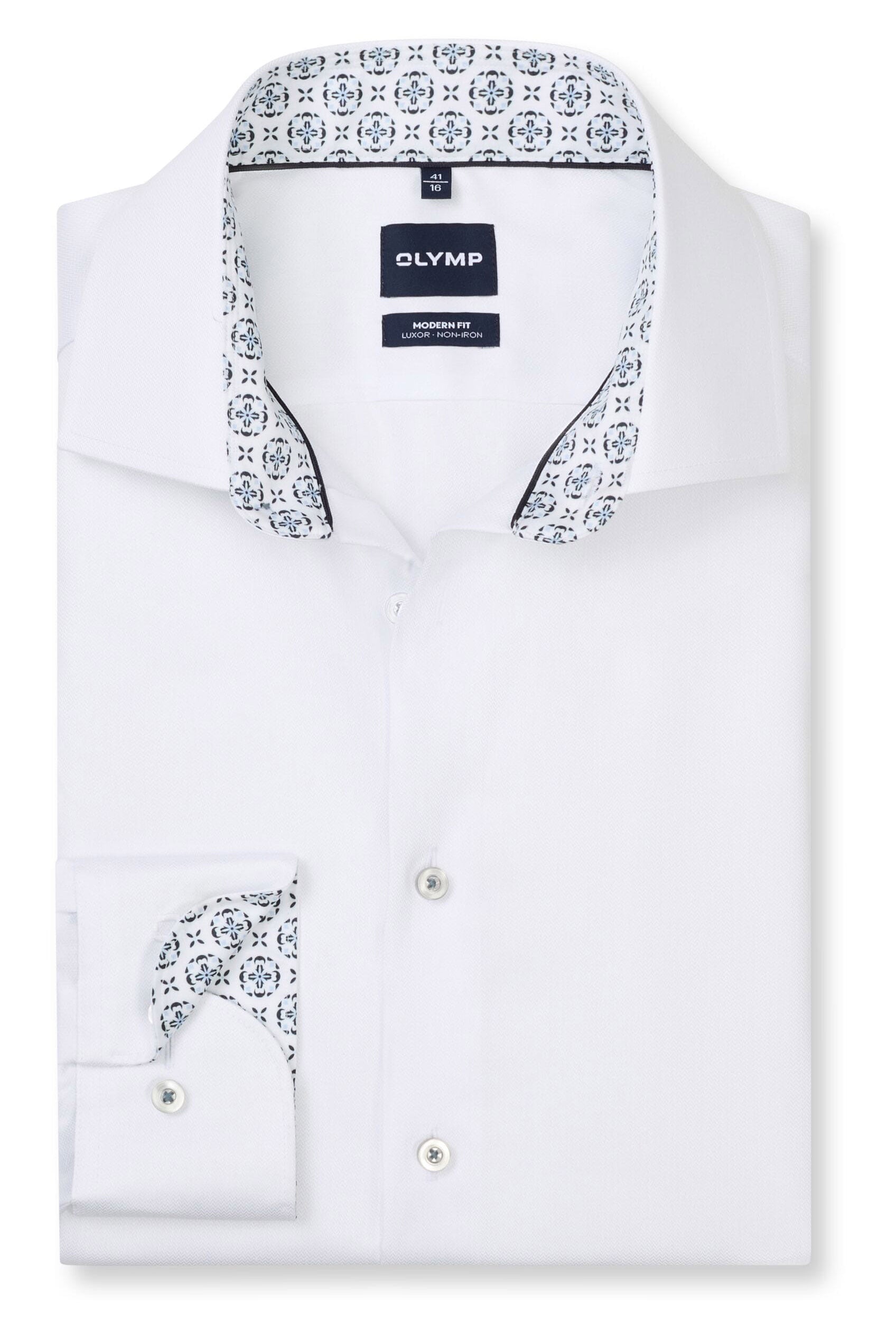 Olymp Luxor Modern Fit Fine Woven Shirt - White