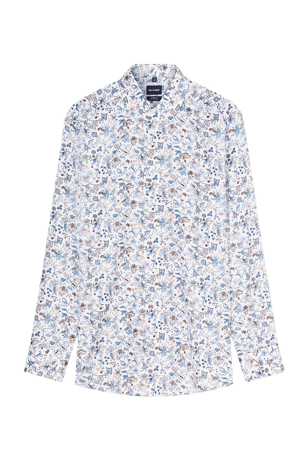 Olymp Luxor Modern Fit Floral Print Shirt - White