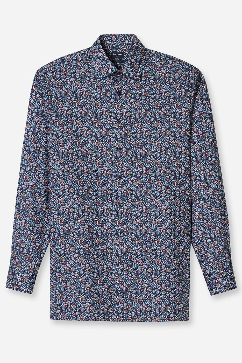 Olymp Luxor Modern Fit Micro Floral Shirt - Marine