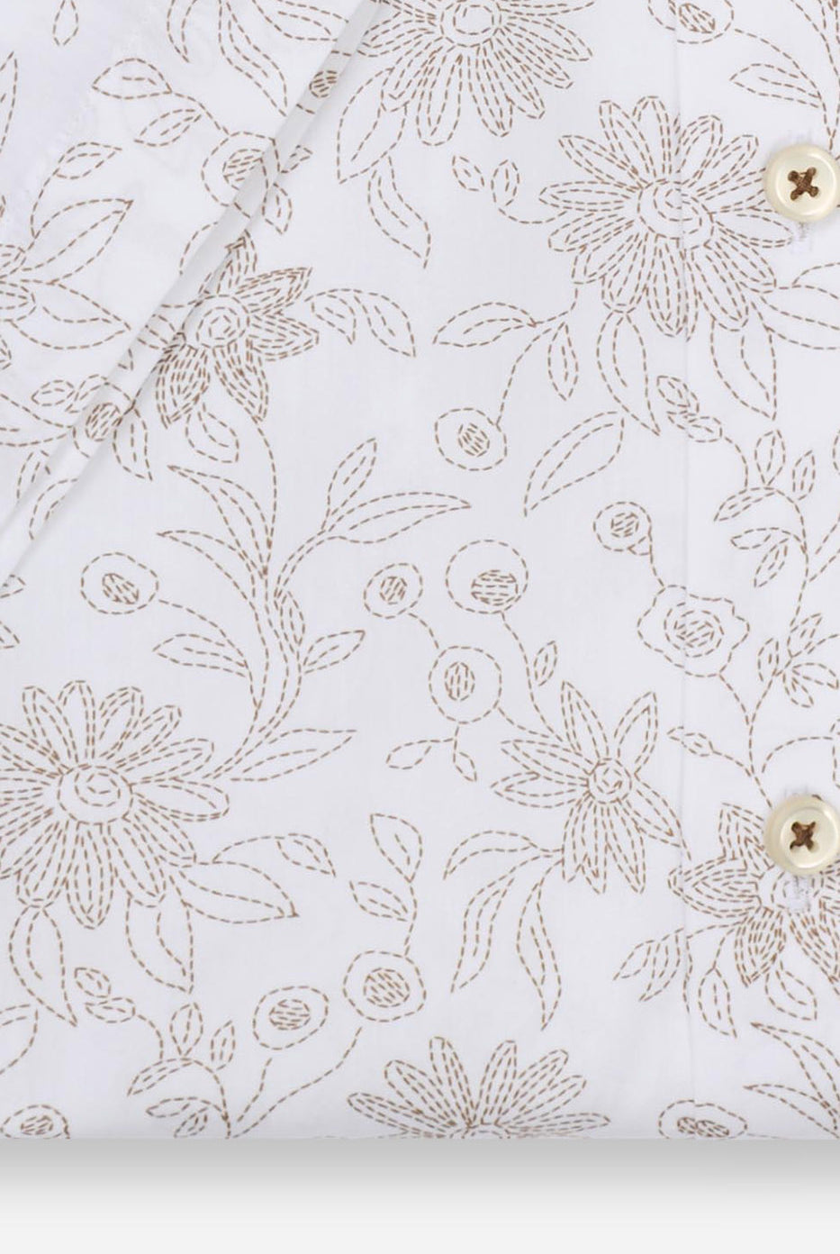 Olymp Luxor Modern Fit Outline Floral Shirt - White