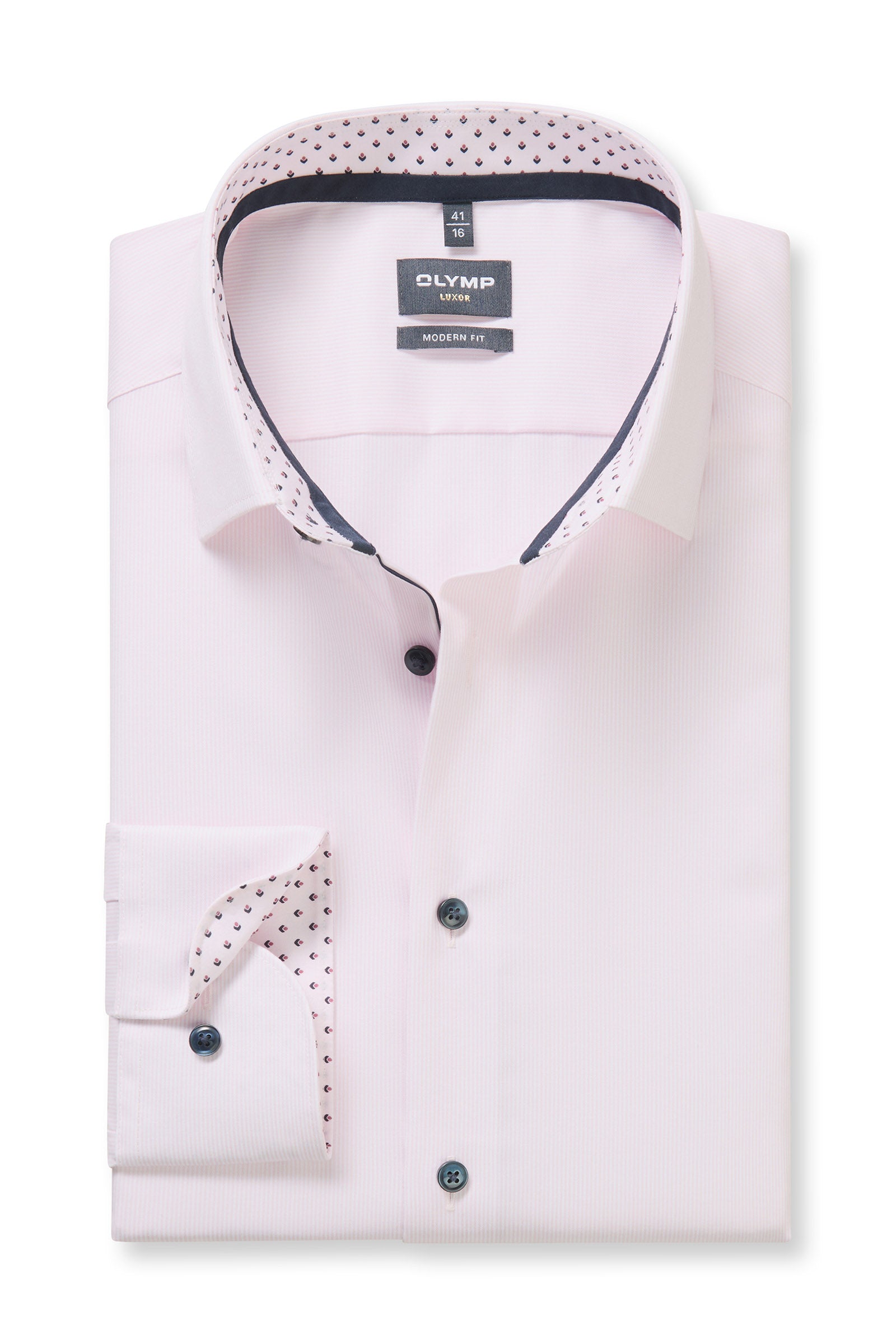 Olymp Luxor Modern Fit Pin Stripe Shirt - Pale Pink