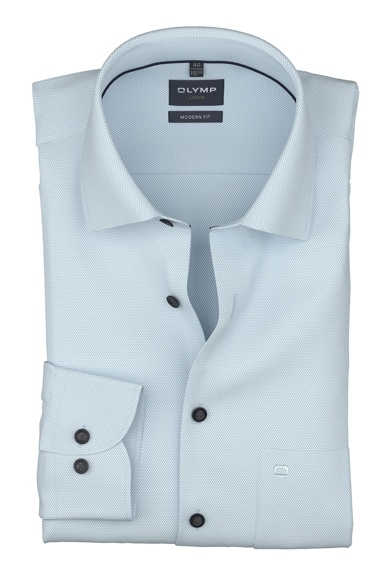 Olymp Luxor Modern Fit Plain Shirt - Light Blue